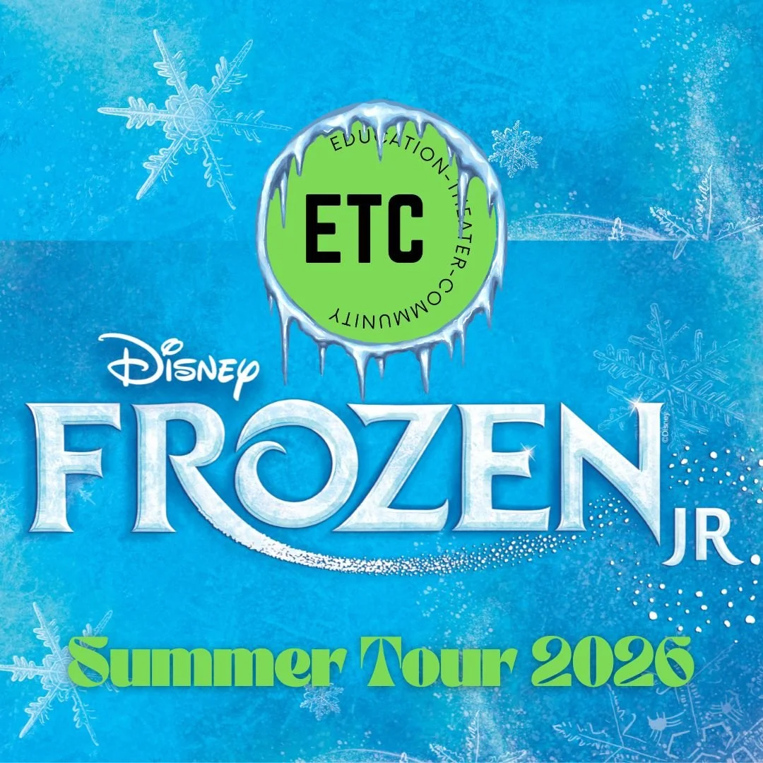 ETC Productions is proud to announce that Frozen Jr will be our Summer 2026 Tour! 

We are so excited- stay tuned for more information about auditions and technician interviews, coming soon! ❄️❄️❄️