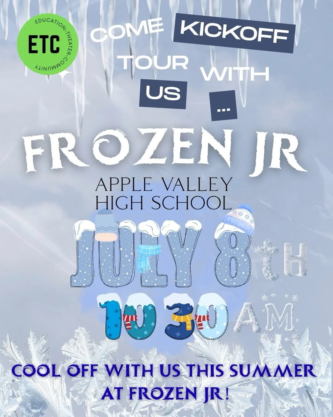 It&rsquo;s ALMOST time for TOUR! 🎉 

Join us for our 2026 Tour Kick-Off performance Apple Valley High School Theatre Wednesday, July 8th at 10:30am!

Bring a chair or blanket, snacks, and sunscreen. We&rsquo;ll be out by the arena off of Hayes road.