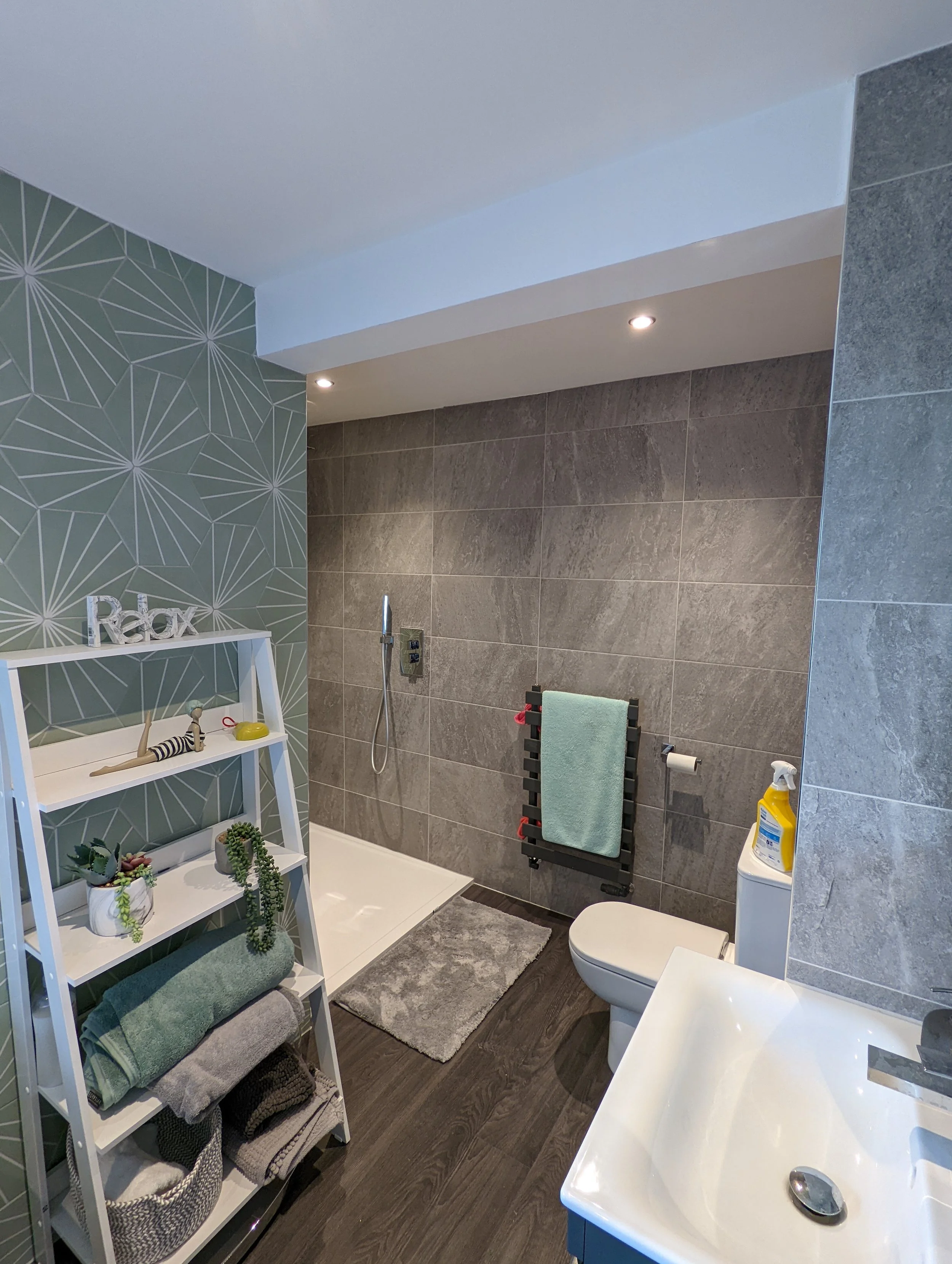 Bathroom fitted and tiled