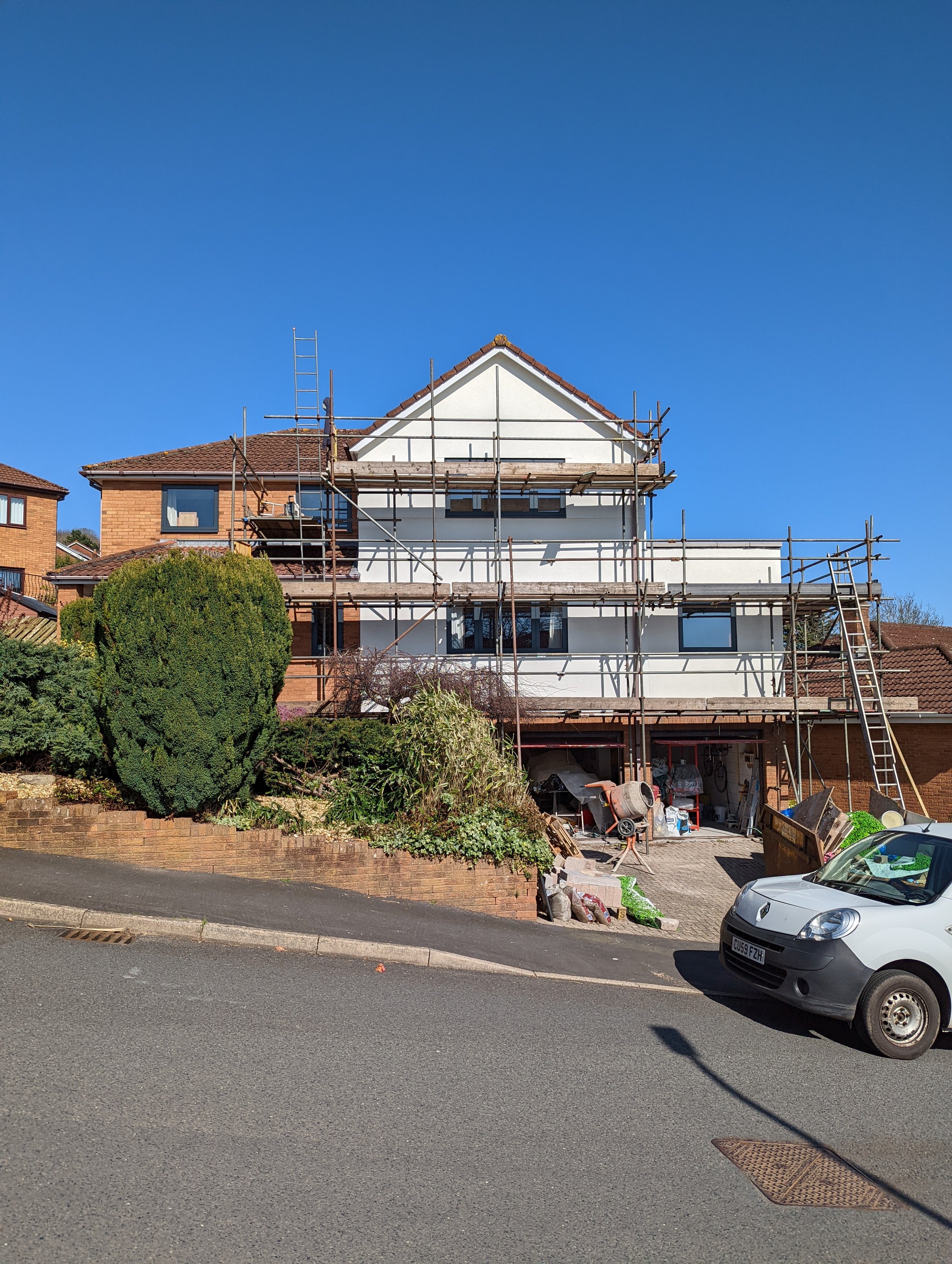Extension built, with an acrylic render finish 
