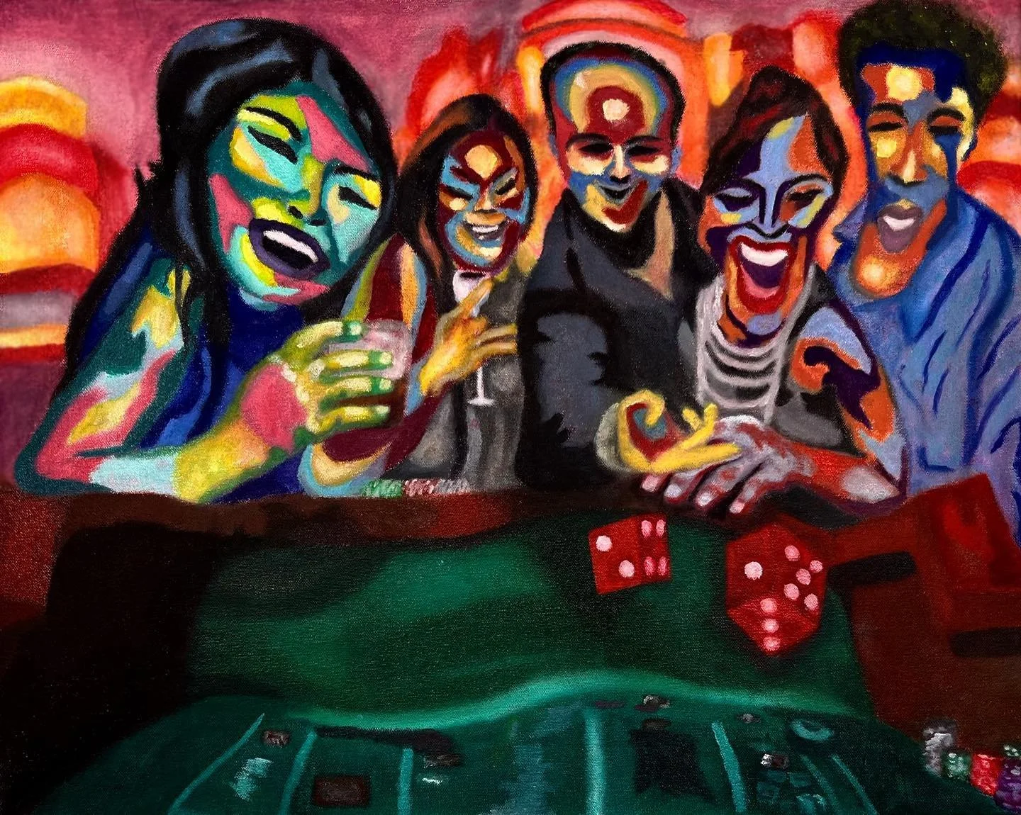 &ldquo;Instant Gratification&rdquo;, oil on canvas, 20&rdquo; x 16&rdquo;

#art #oilpainting #contemporaryart #mixedmedia #figurepainting #contemporaryartist #painting #southwestart #coloradoartist #casino #gambling #crapstable