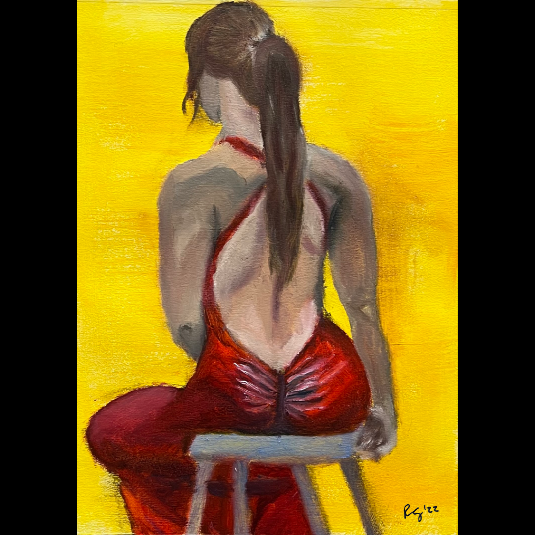 "90-minute Live Figure Painting No. 2", Oil on paper, 12" x 16", 2022.