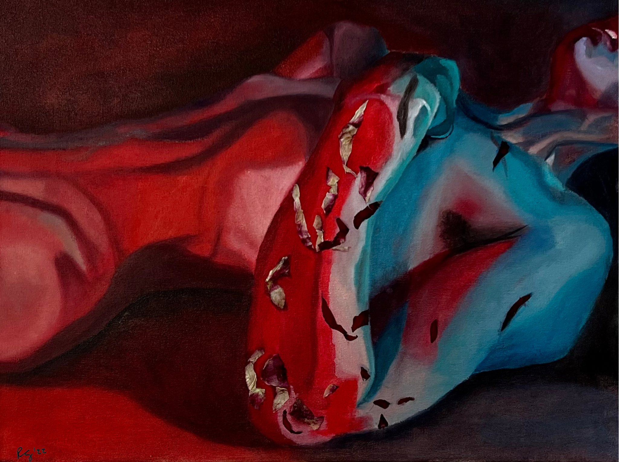 "inexorable", Oil on canvas, 18"  x 24", 2022.