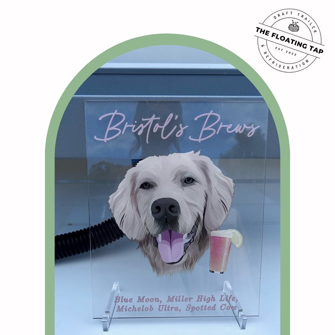 Bristol&rsquo;s Brews 🍻 The 𝒸𝓊𝓉𝑒𝓈𝓉 custom bar sign for the taps featuring the best girl - Bristol! 🦮

www.thefloatingtap.com 

#beertrailerrental #taptrailer #taptrailerrental #mobiletapbar #tapbar