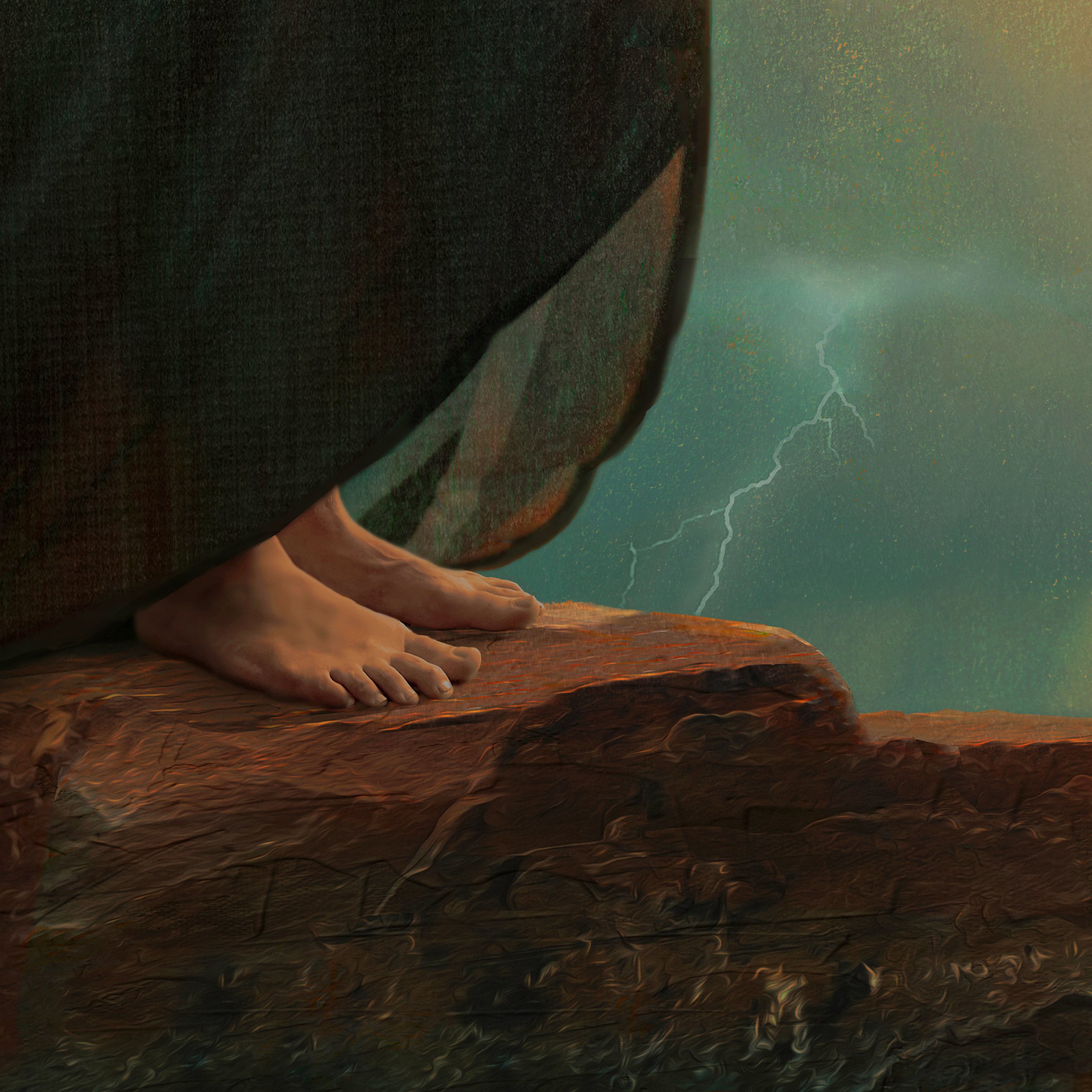 Detail of feet and lightning from After the Storm.jpg