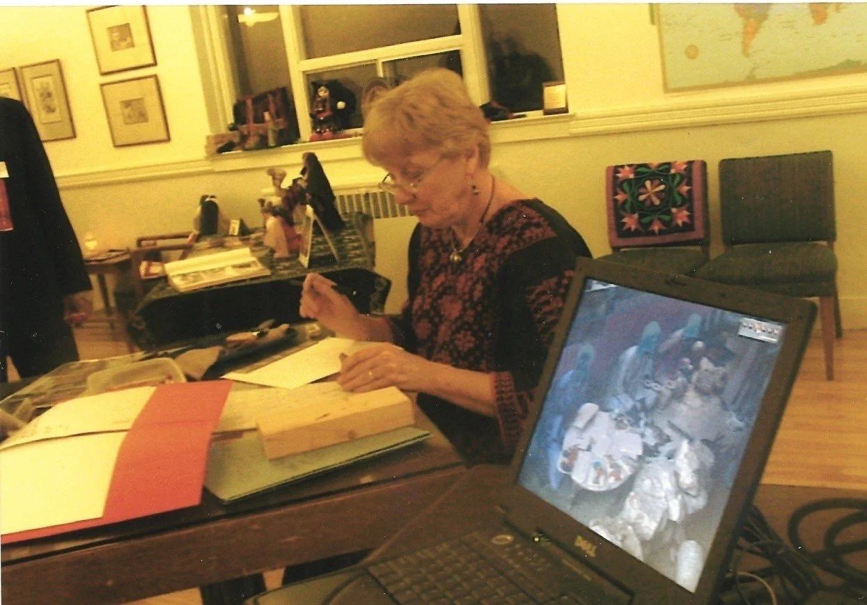 Rexine at her desk