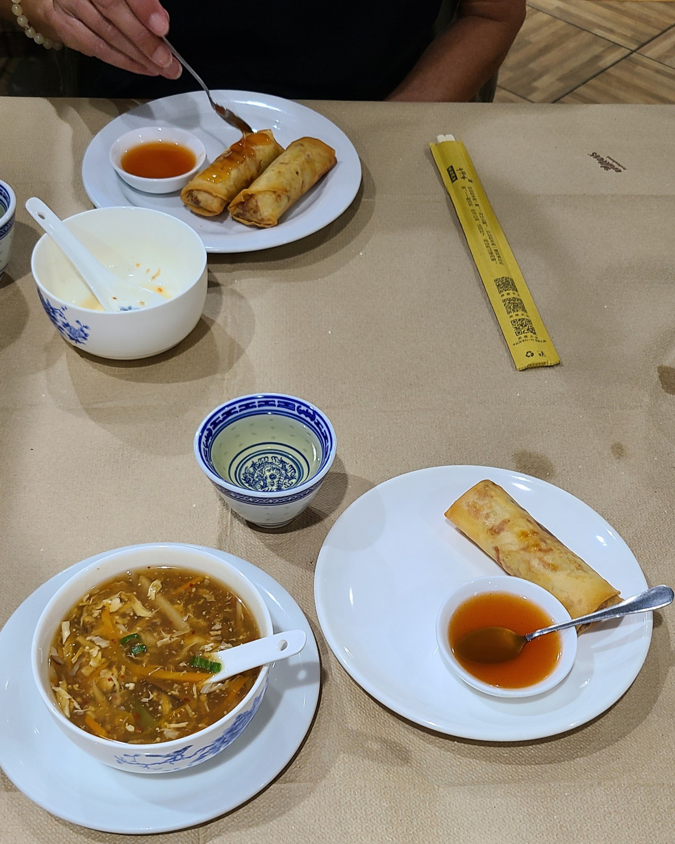Spring rolls and Hot &amp; Sour Soup
