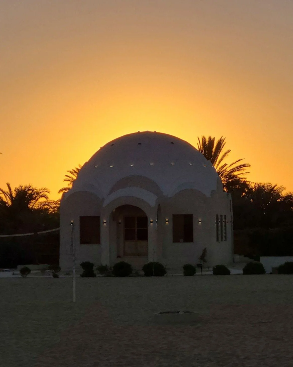 Sunrise behind the dining hall