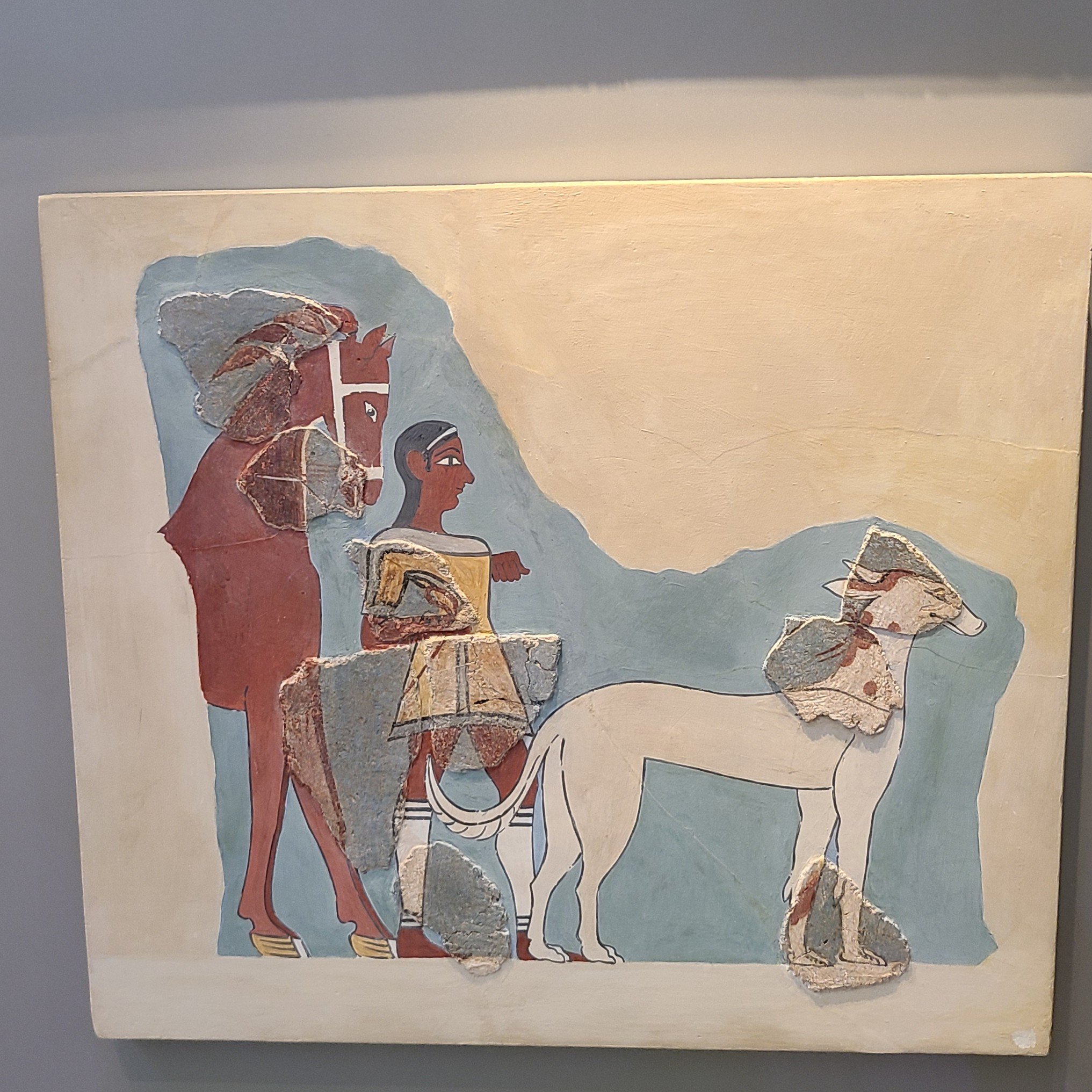 Horse, footman and hunting hound, later Tiryns Palace Palace