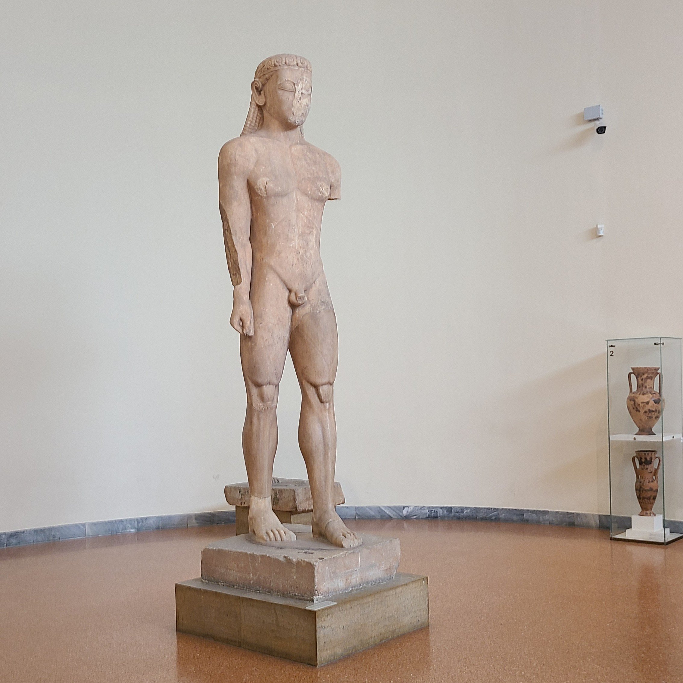 marble statue of a kouros, Sounion, c. 600 BC