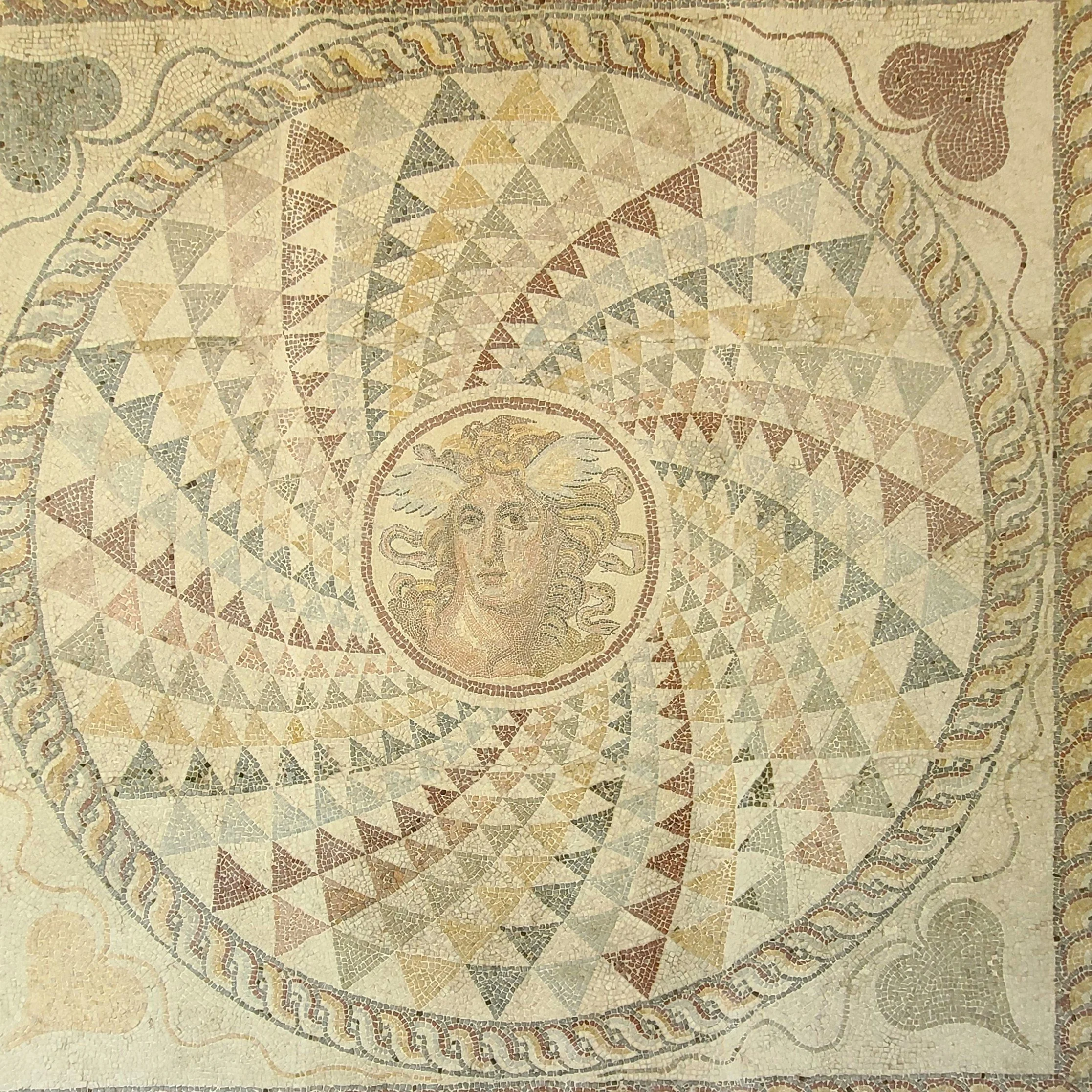 Medusa, mosaic floor found in the port of Zea in Piraeus, 2nd c AD