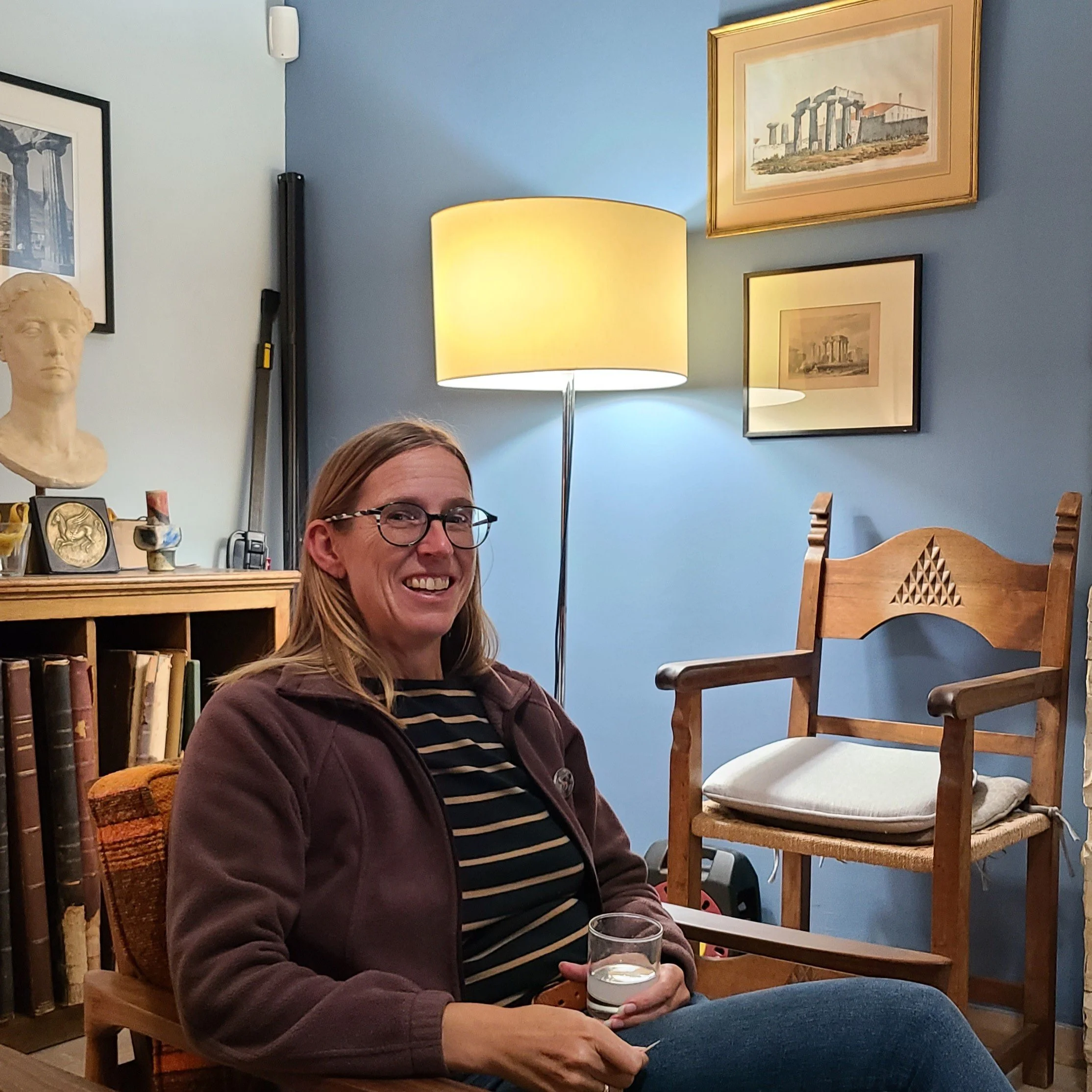 Amelia at the Hill House at Ancient Corinth