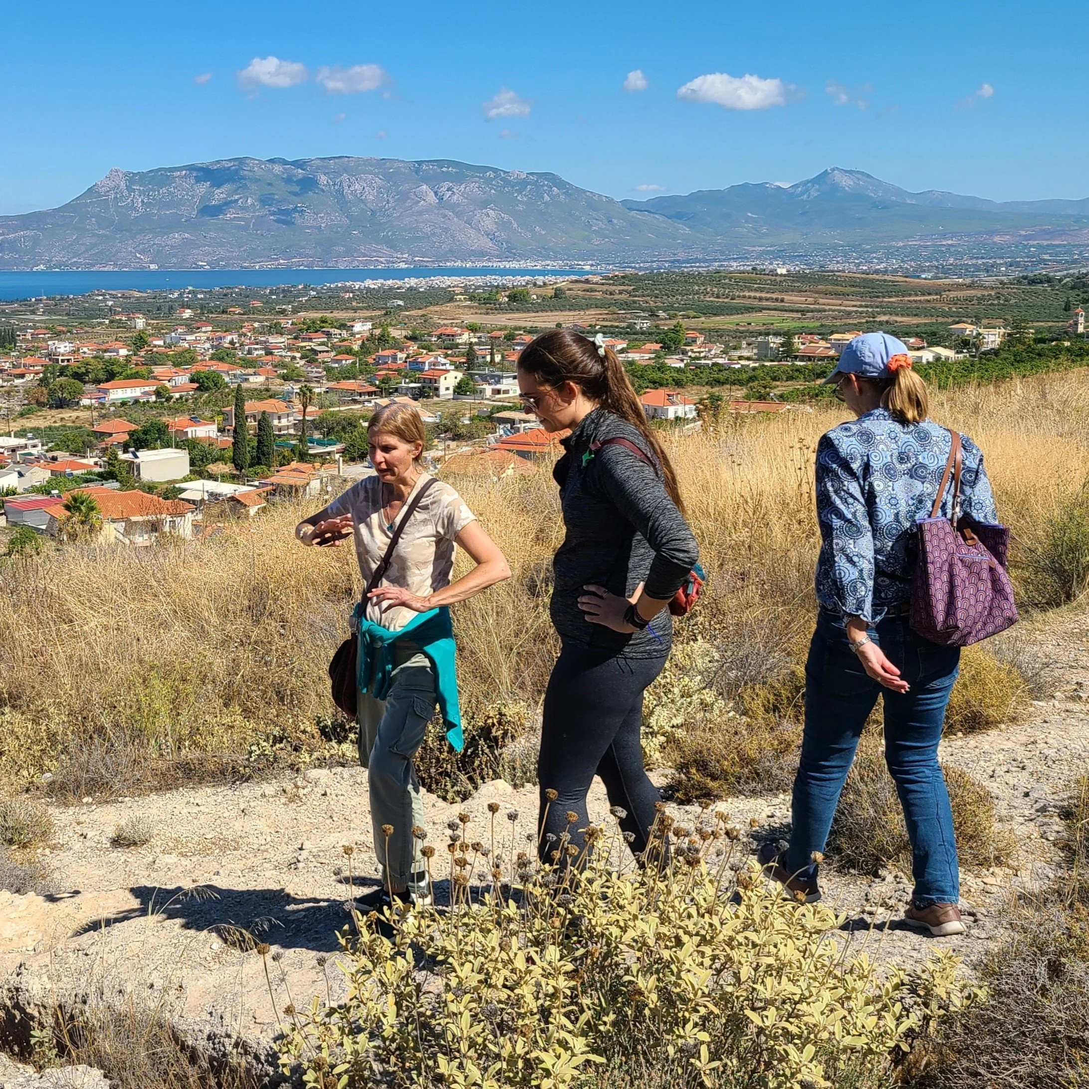 Caroline, Taylor and Amelia - at the Temple to Demeter, Kore and the Fates