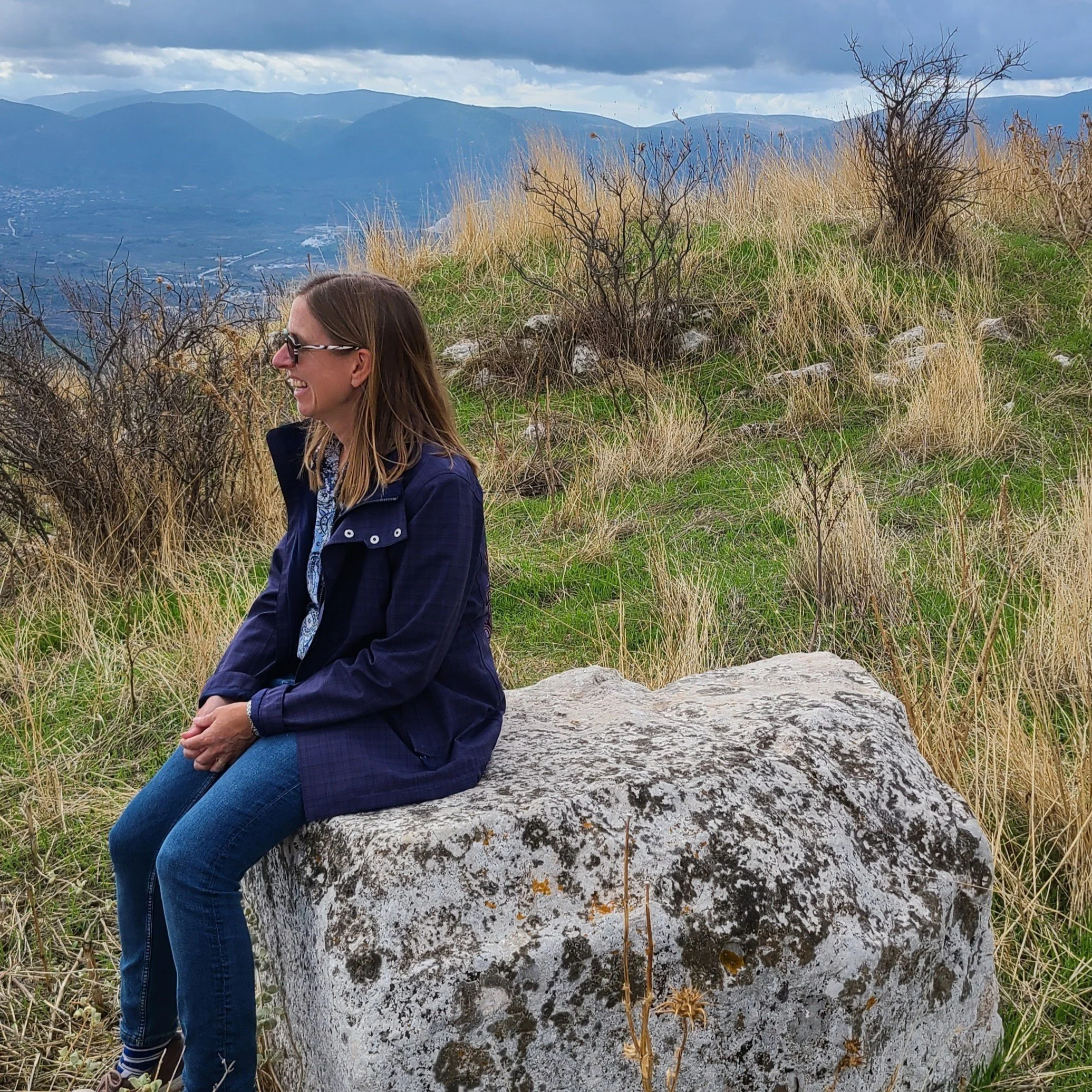 Taking a break at the peak of Acrocorinth