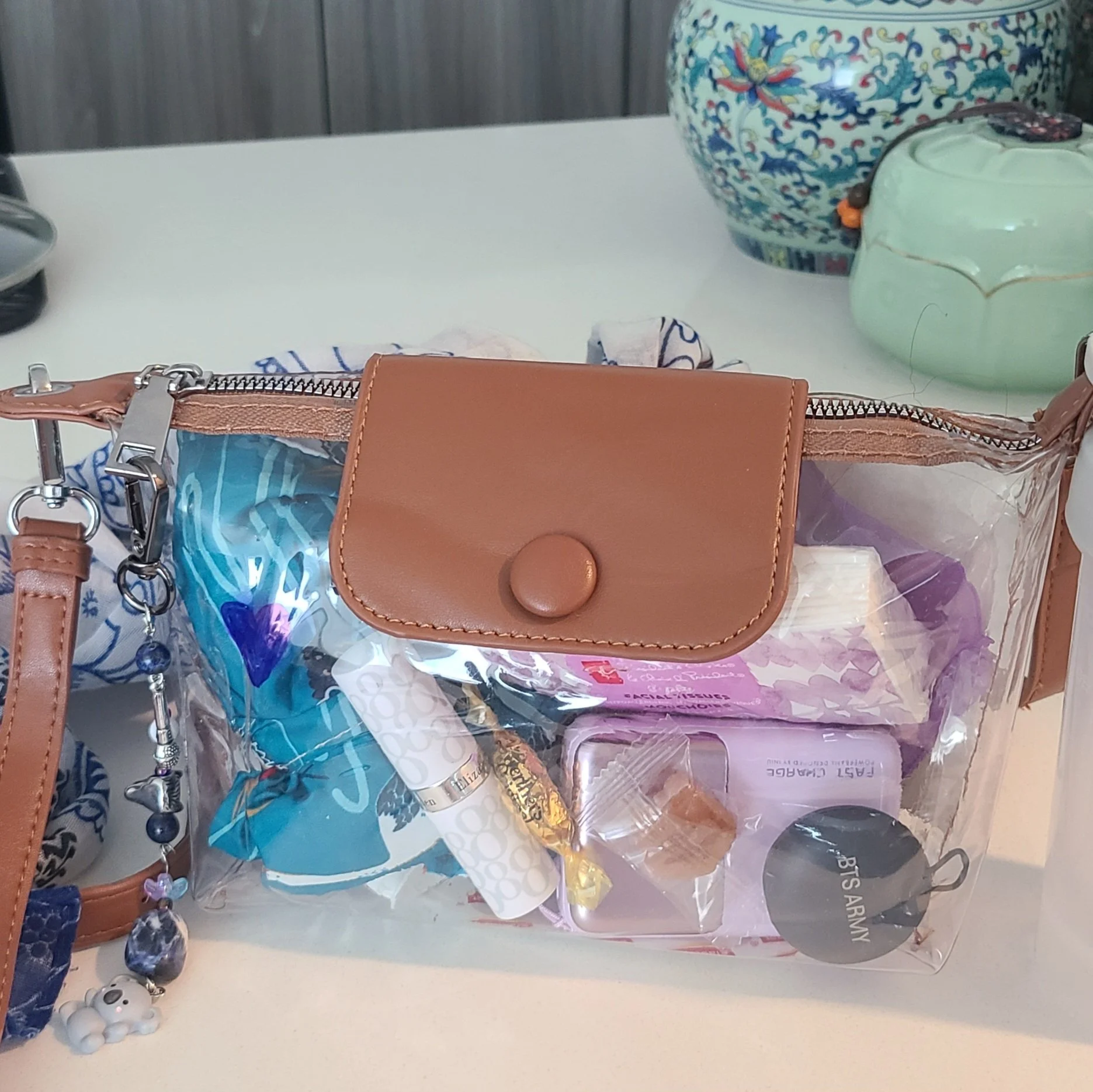 packed concert bag