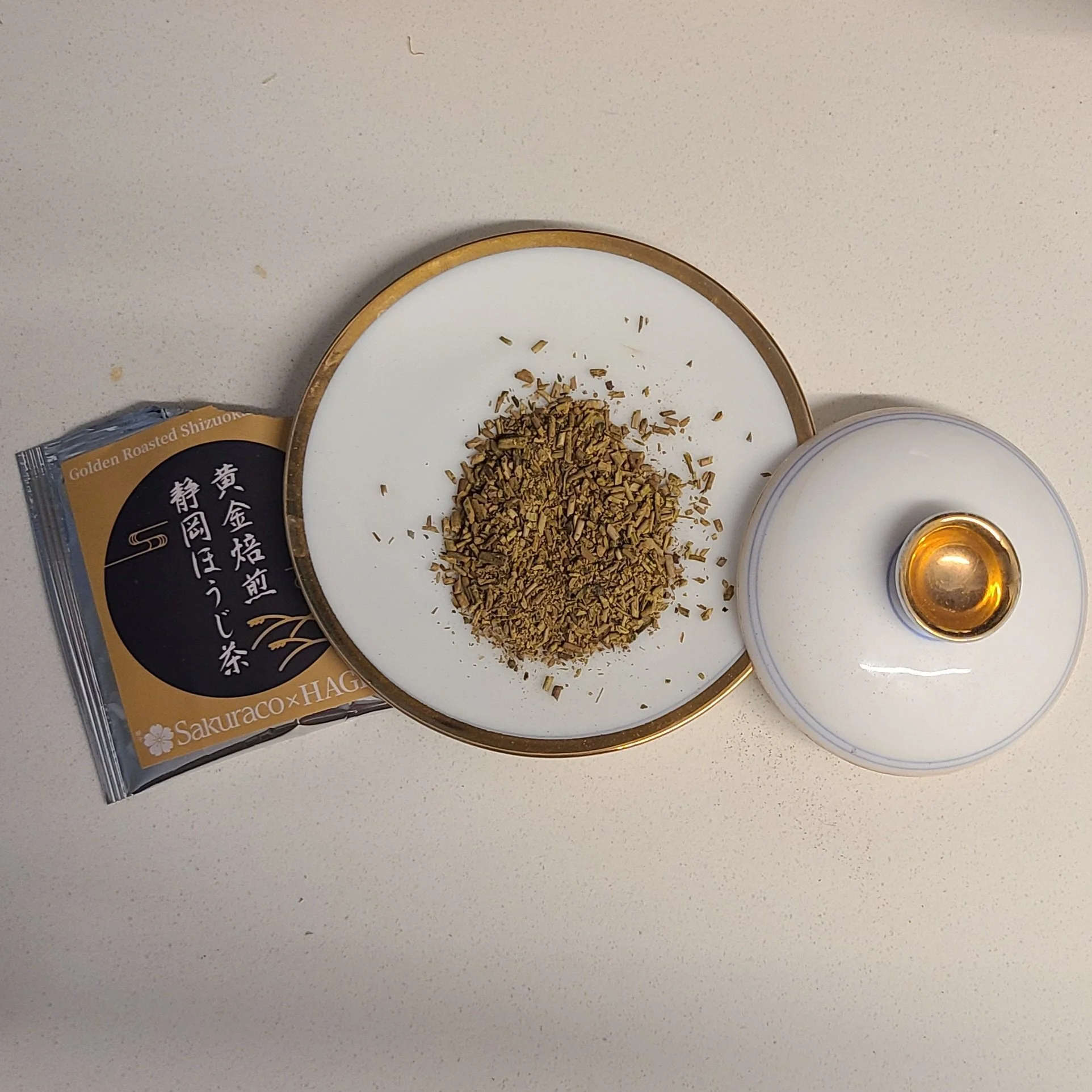 dry, roasted stems from the tea bag