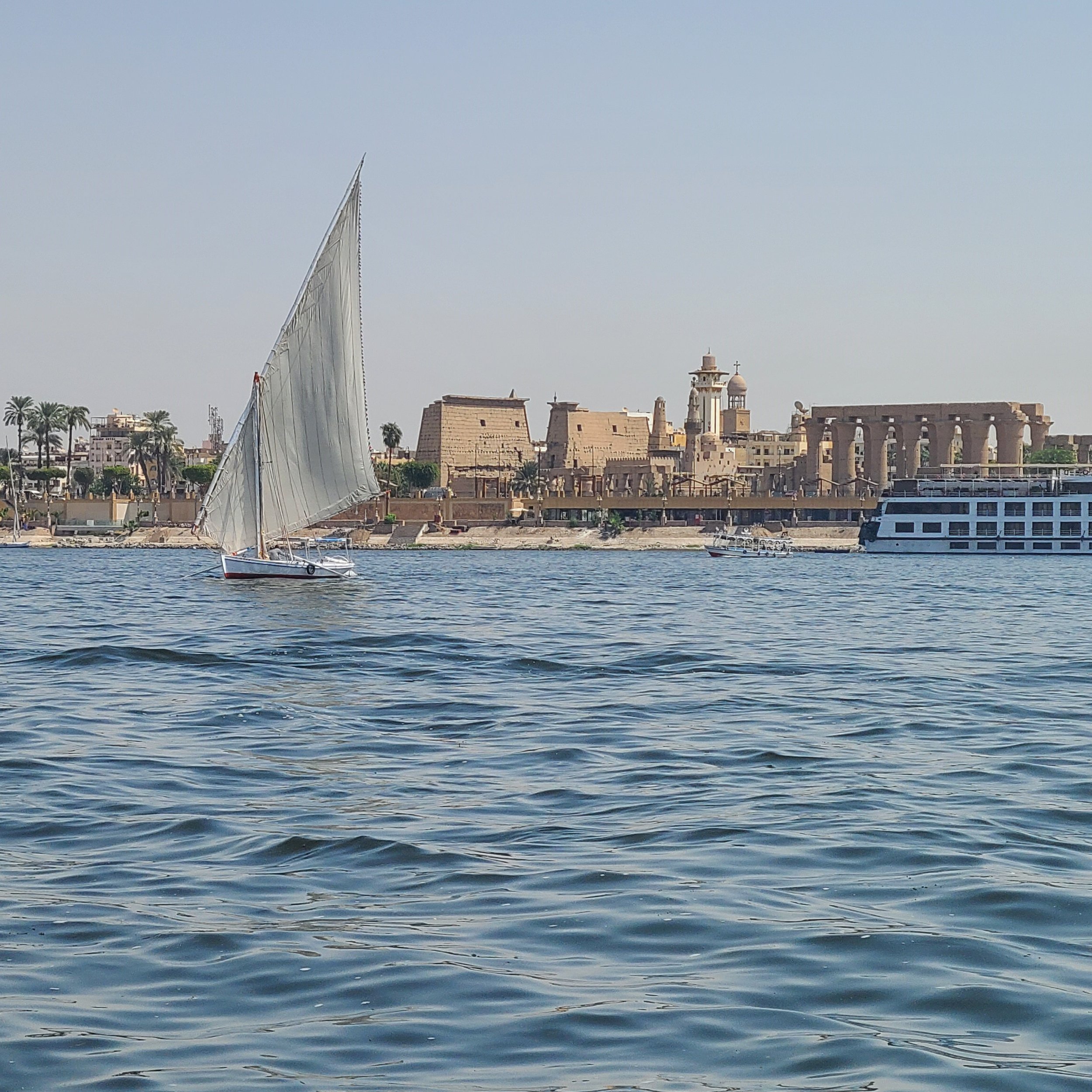 A felucca on the Nile - passing near Luxor Temple (2023)