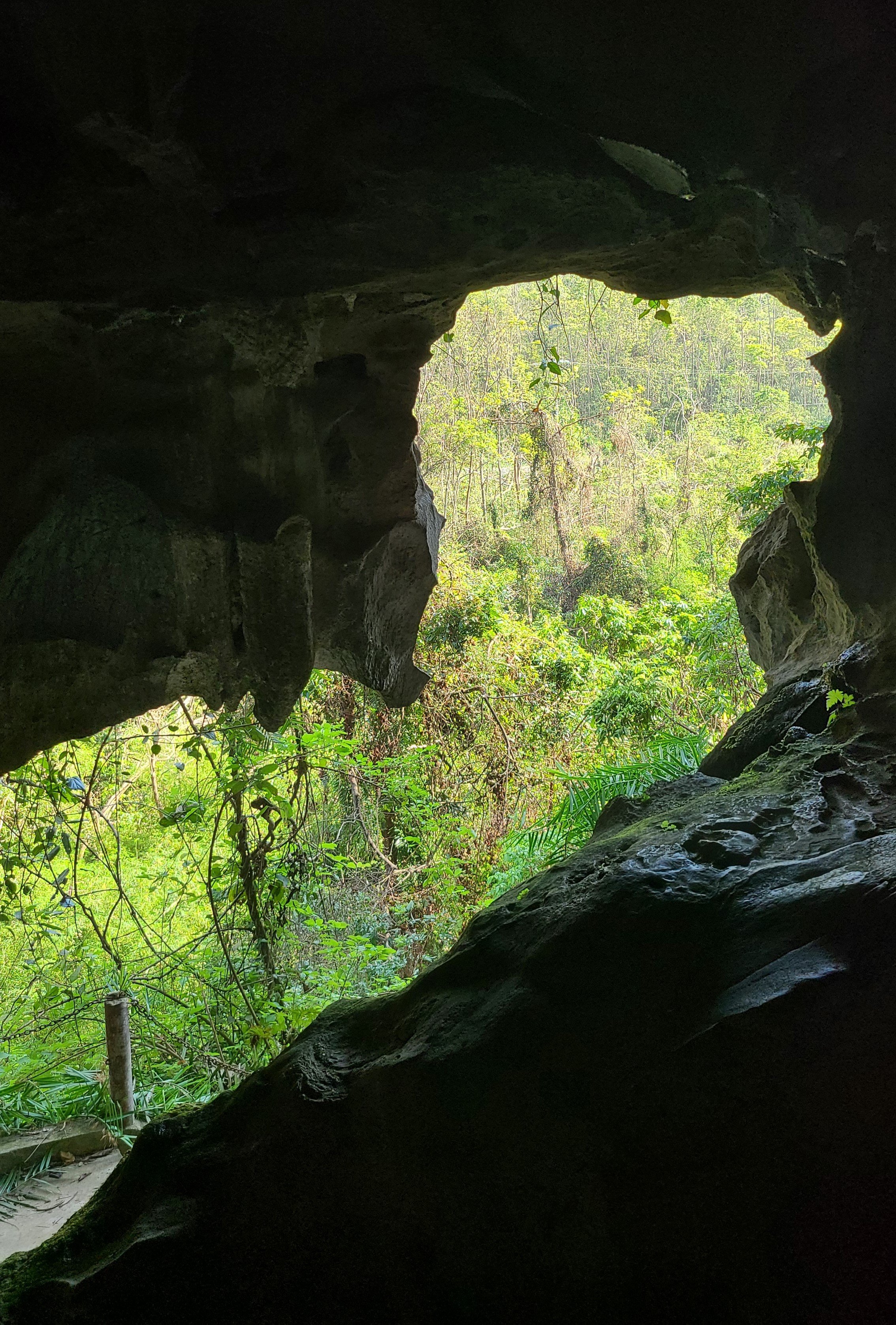 View out of Trung Trang Cave, Cat Ba Island, Ha Long Bay, Vietnam