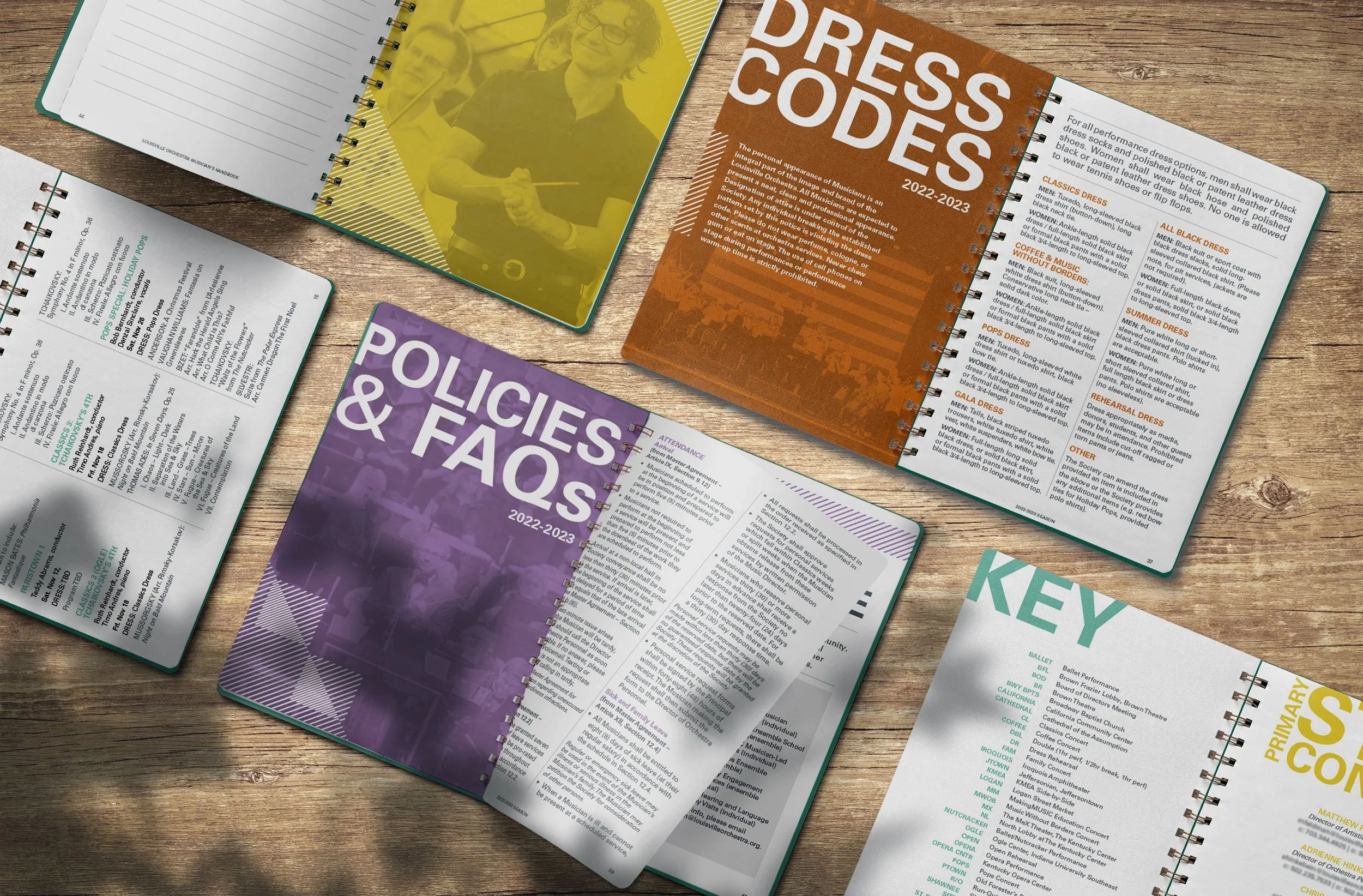 Musician's Handbook created for Louisville Orchestra. Frosting Creative Co. specializes in book designs that help arts groups reach their goals.