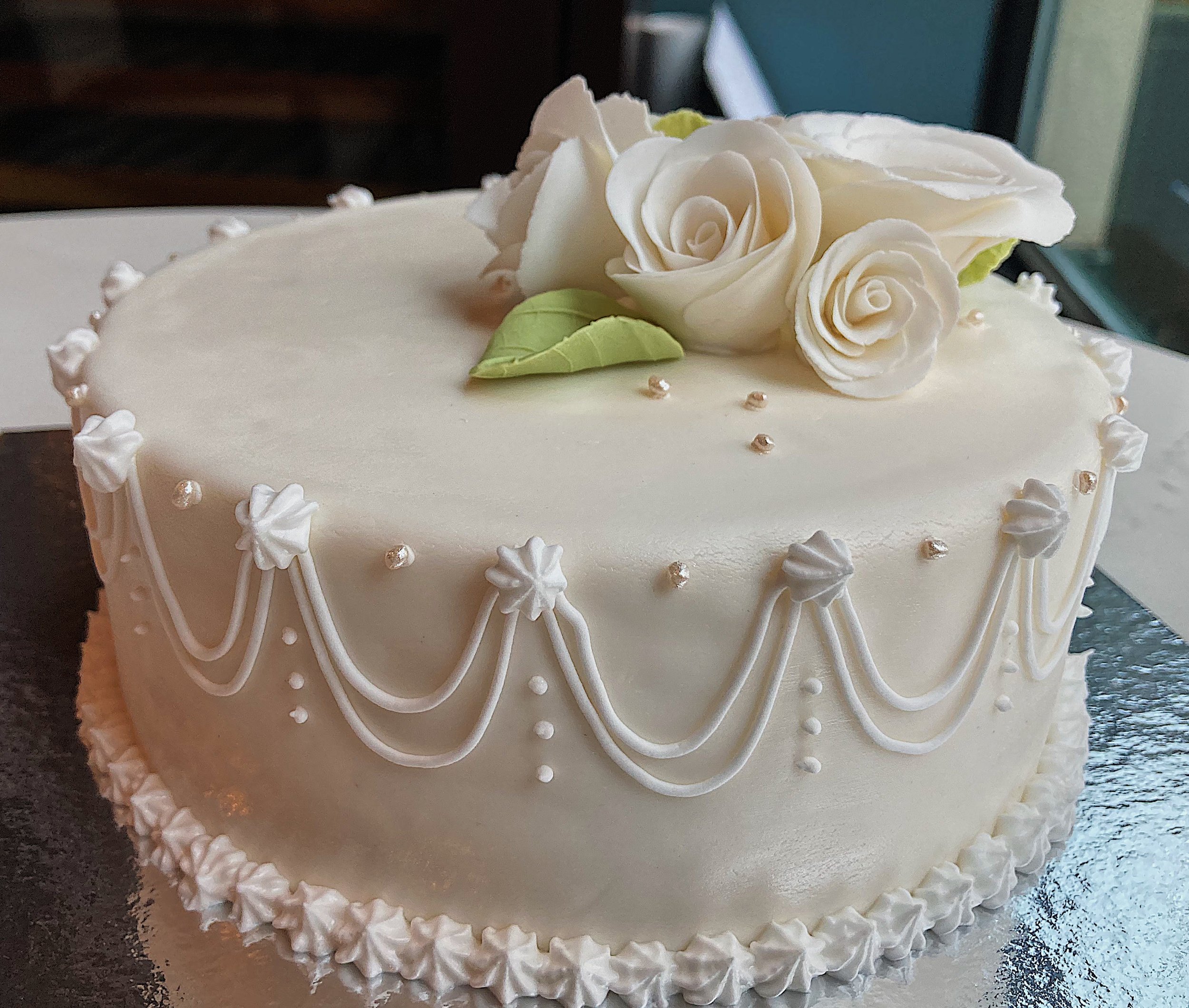 Wedding style celebration cake
