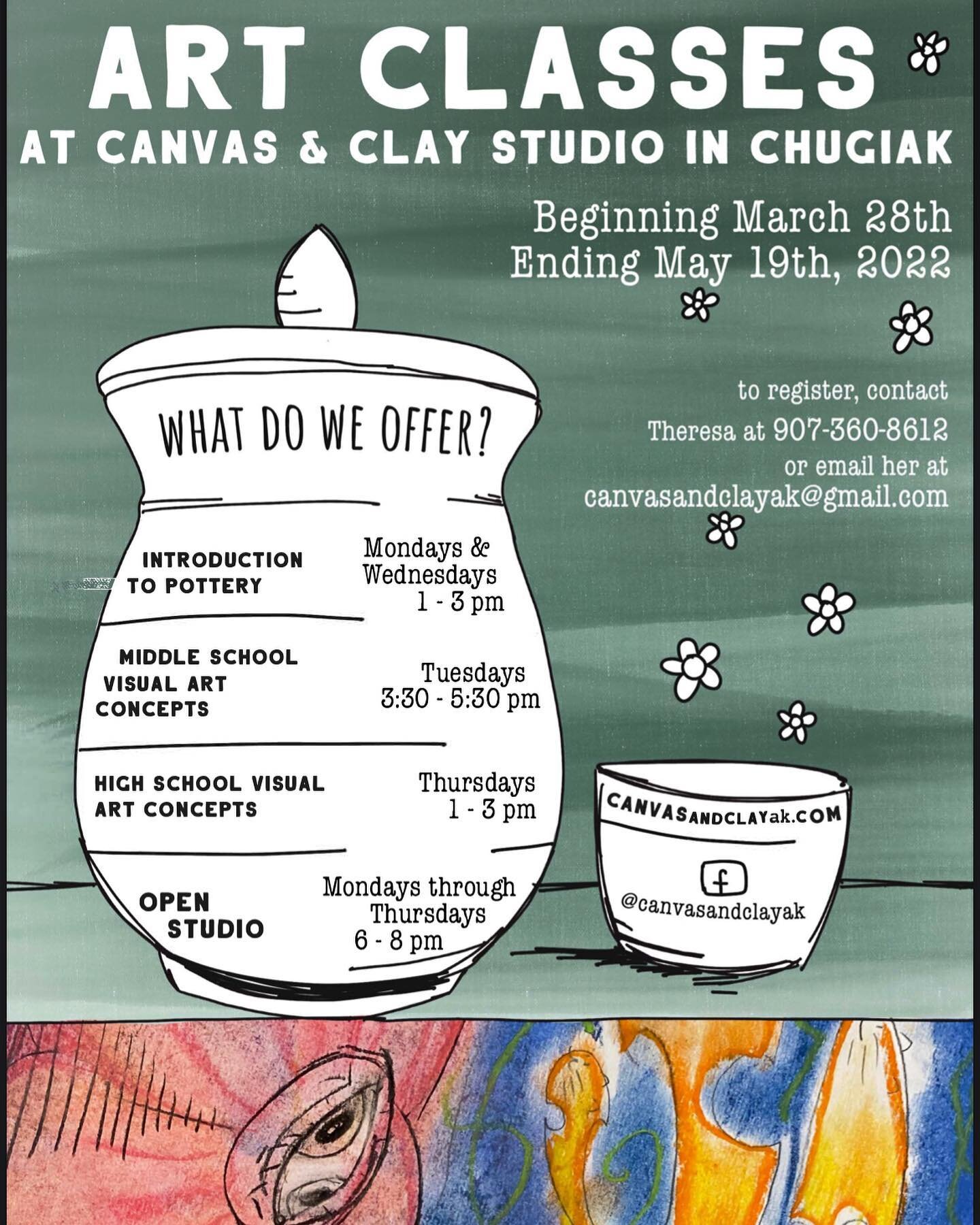 Art class deets! Come check us out! #eagleriverak #artclasses