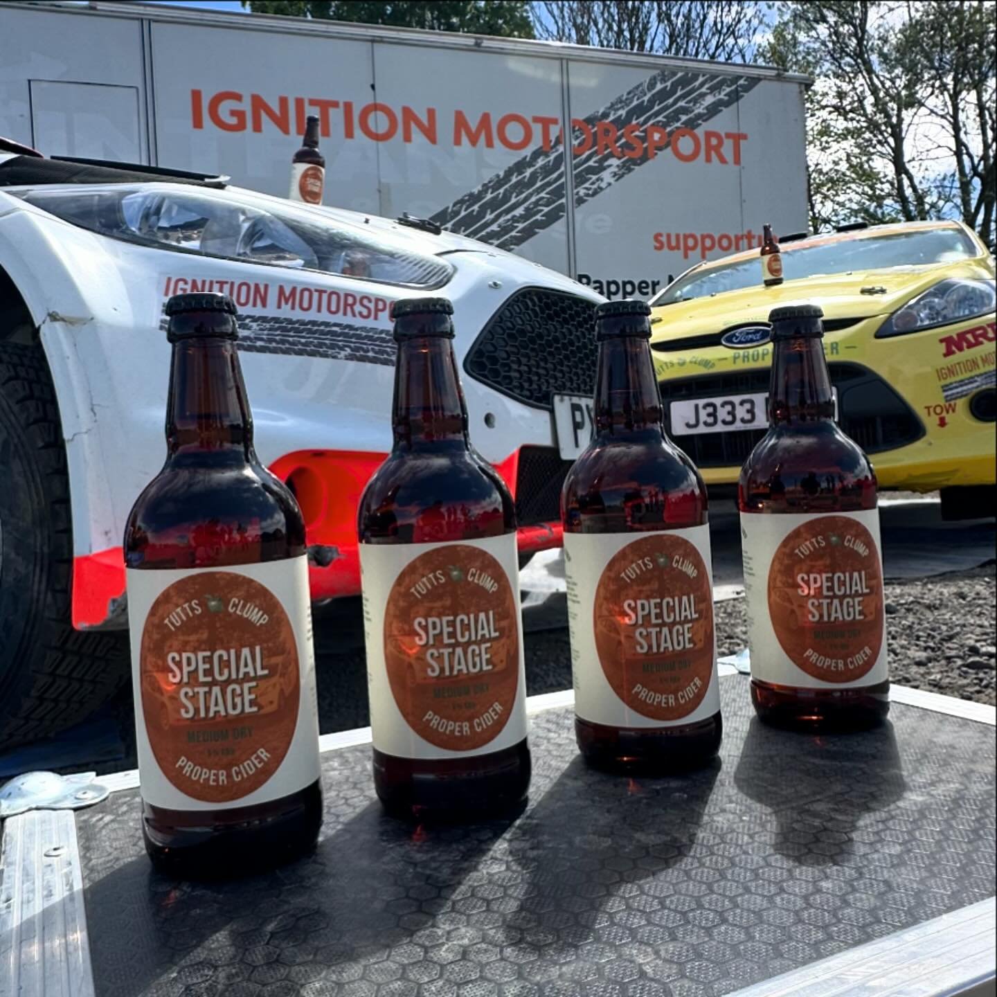 Where would you drink yours? 🍏 Sip on the new &lsquo;Special Stage&rsquo; Proper Cider by @tuttsclumpciderofficial! 🚗 Limited Edition label adorned with the @ignitionmotorsport Fiesta R5 &amp; R2. 

Keep tabs on our socials for details on snagging 
