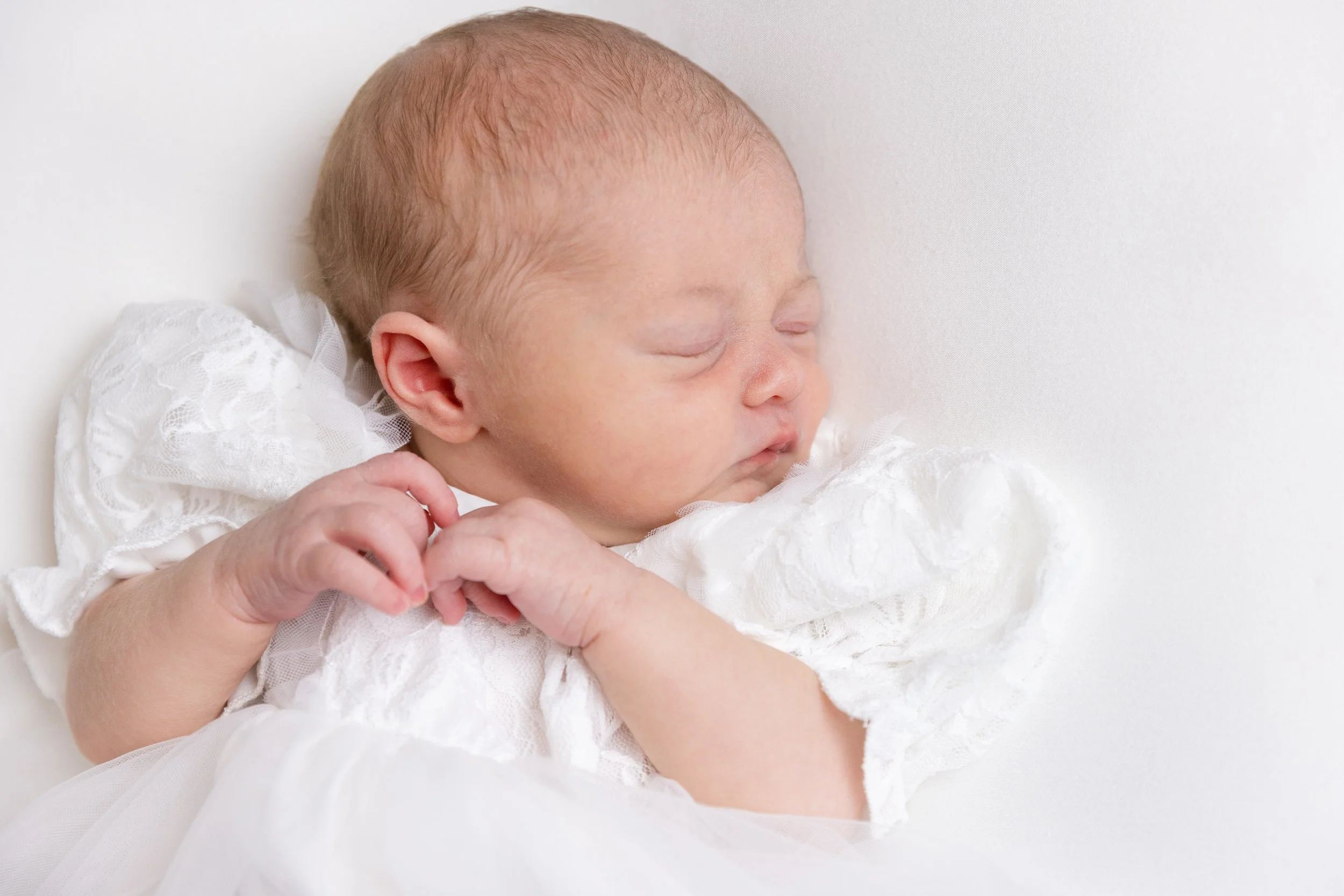 Newborn baby girl during newborn photoshoot Newcastle Upon Tyne