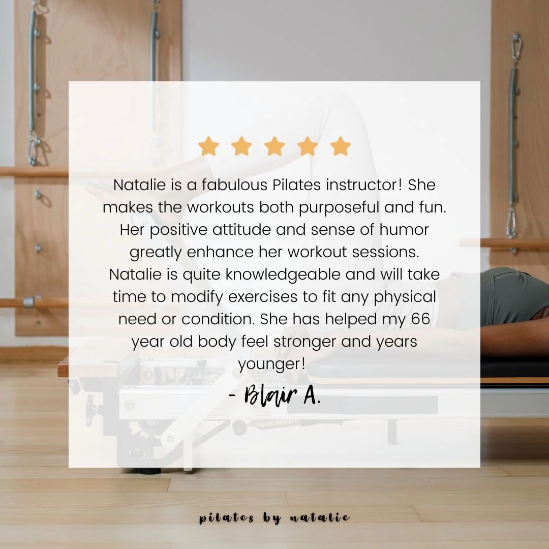 Thank you Blair ❤️❤️❤️ 

Curious about what Pilates can do for you? DM me for more info!