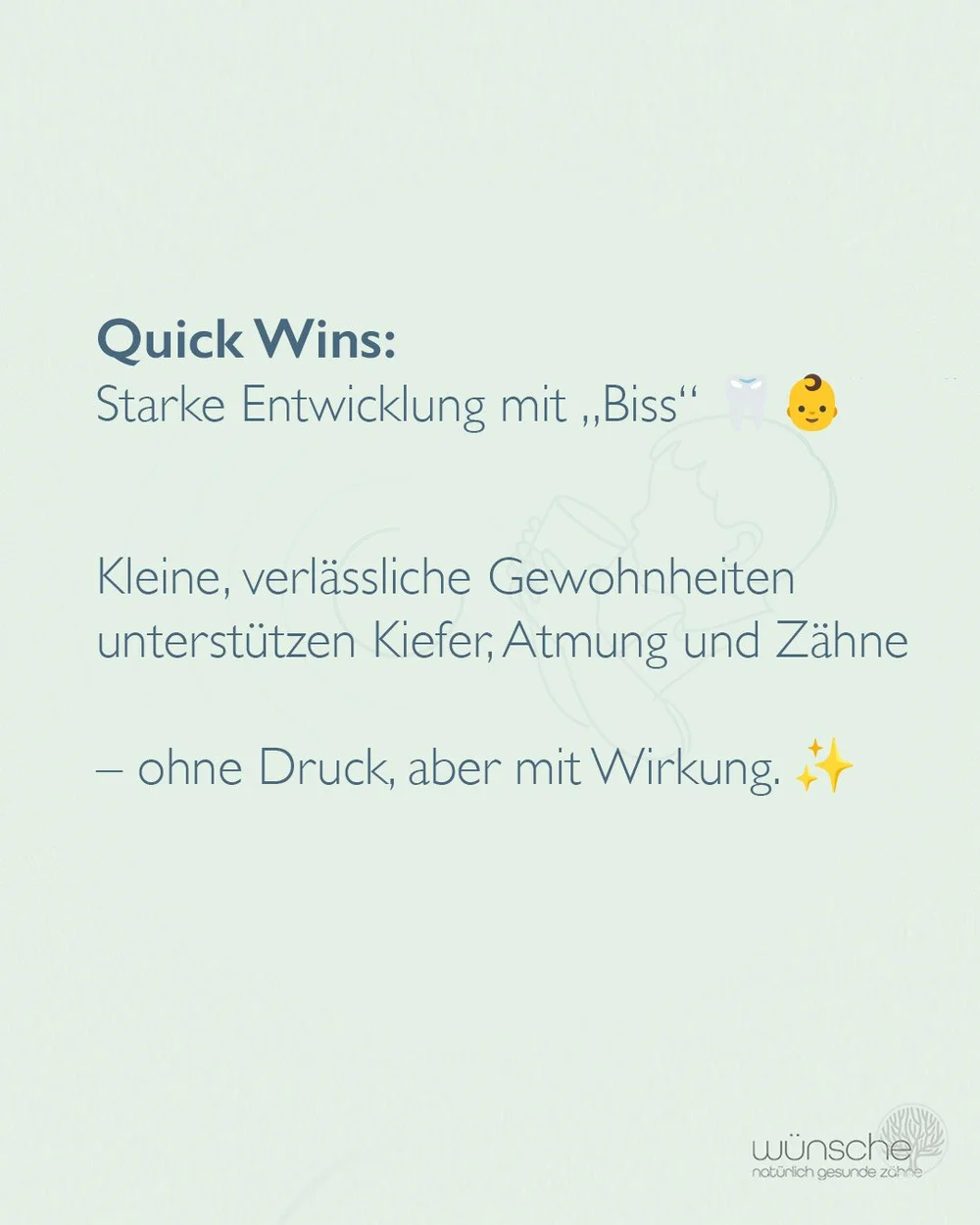 F&uuml;nf einfache Schritte f&uuml;r mehr Kaukraft, bessere Zungenlage und entspanntere Mahlzeiten. 

Welche passt heute f&uuml;r euch?�👉 Tipp: Post speichern und diese Woche 1&ndash;2 Punkte testen.�

#Kinderz&auml;hne #Kieferentwicklung #Mundgesun