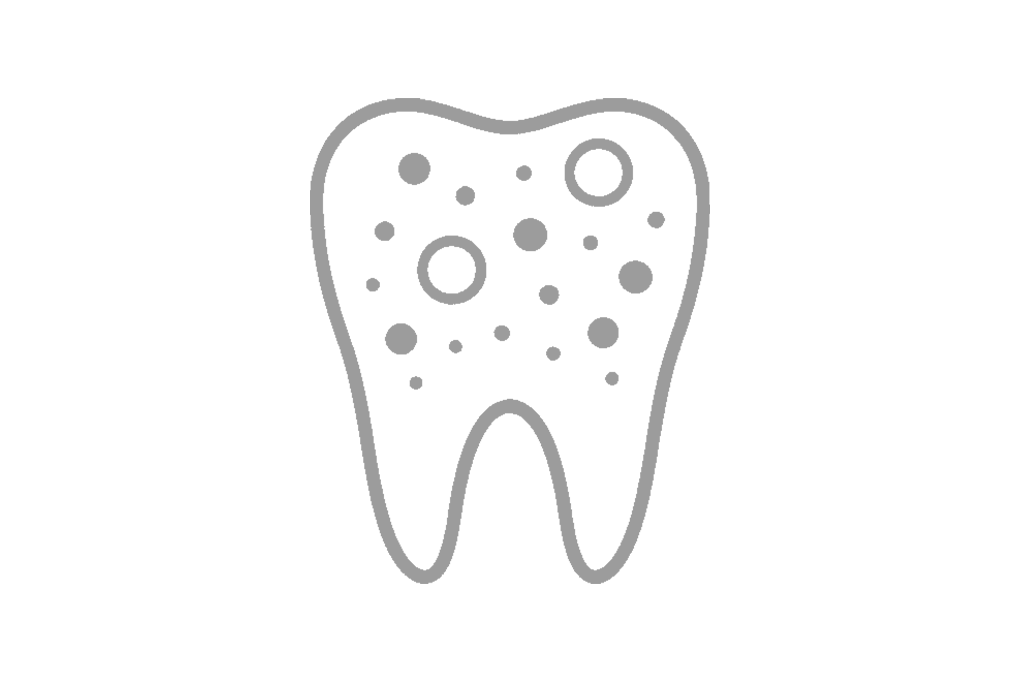 Minimalistische Darstellung der Symbiose von Zahn und Mundflora.