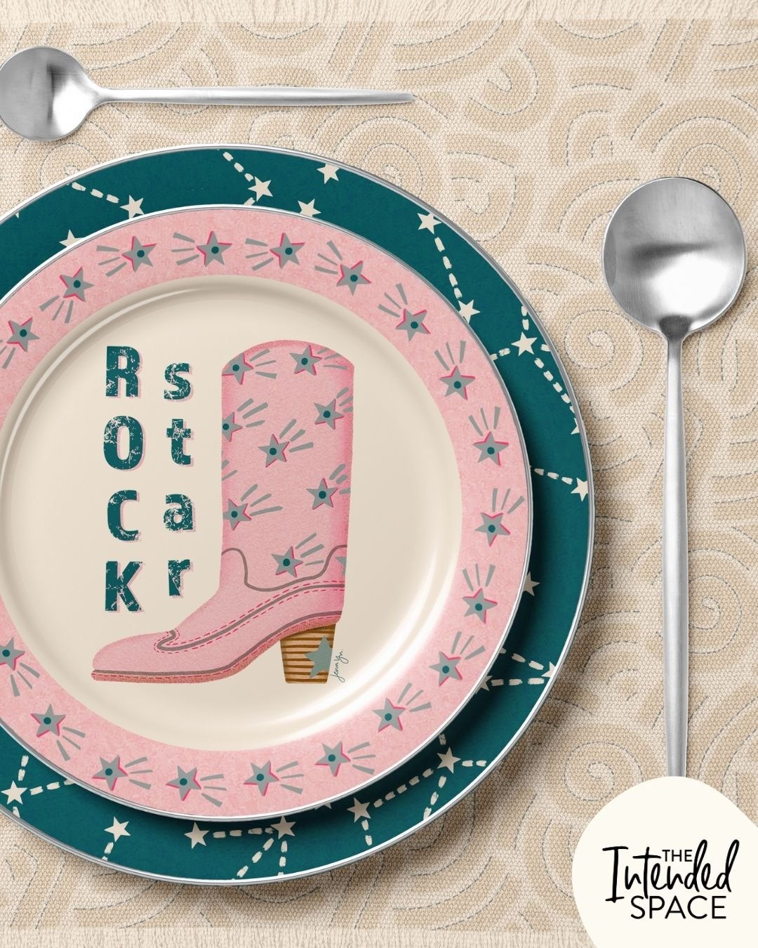 How cool is to to use these party plates in your girlfriends gathering?  These Celestial Cowgirl Dreams plates designs are available for art licensing. These are definitely not your typical kitchenware ahha, featuring eye-catching hero illustrations 
