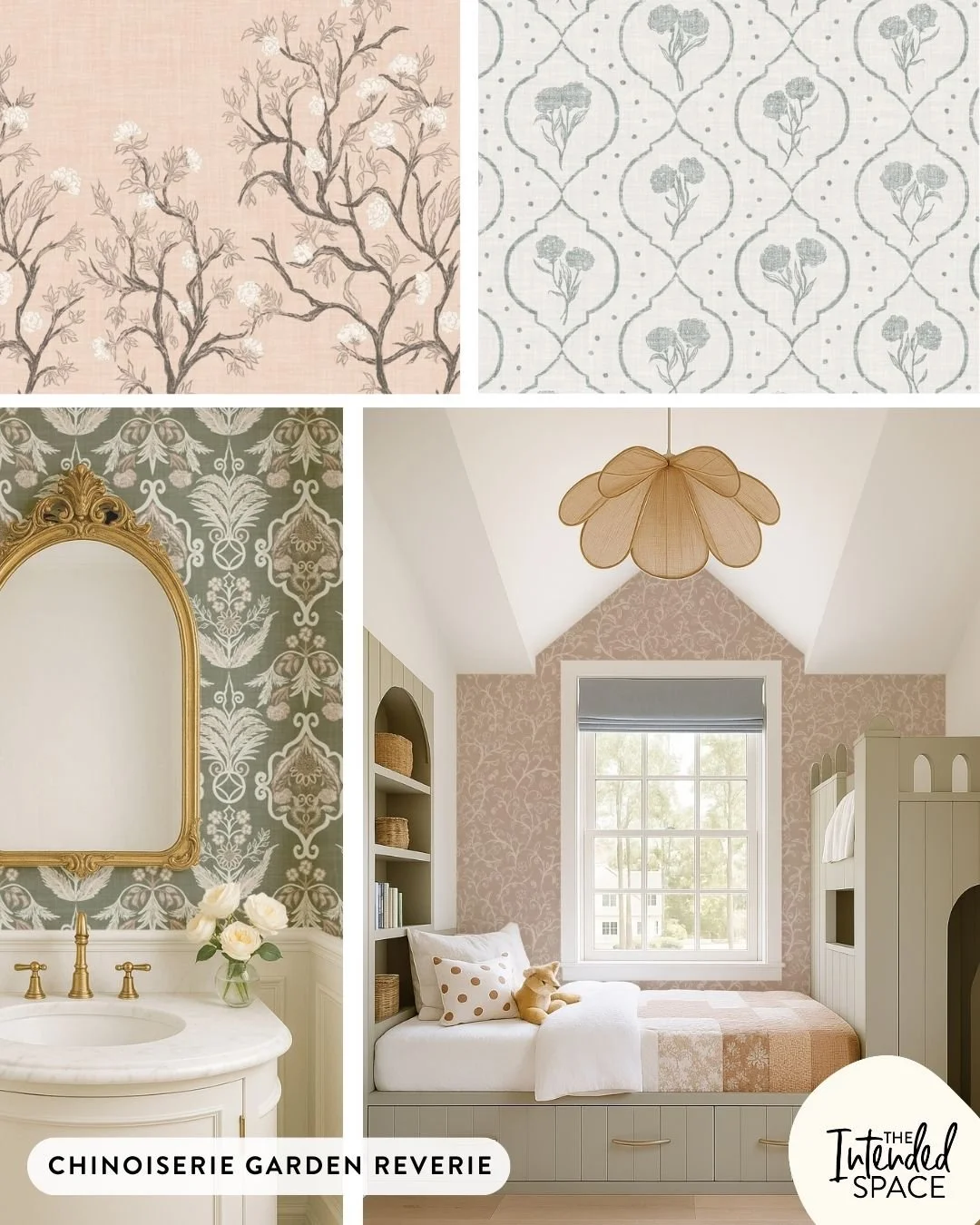 I'm in love with this French Country style wallpaper collection! They give home a classic and elegant look and feel. Don't you think so?⁣
⁣
These are part of my Chinoiserie Garden Reverie collection. This collection is available for art licensing.⁣
⁣