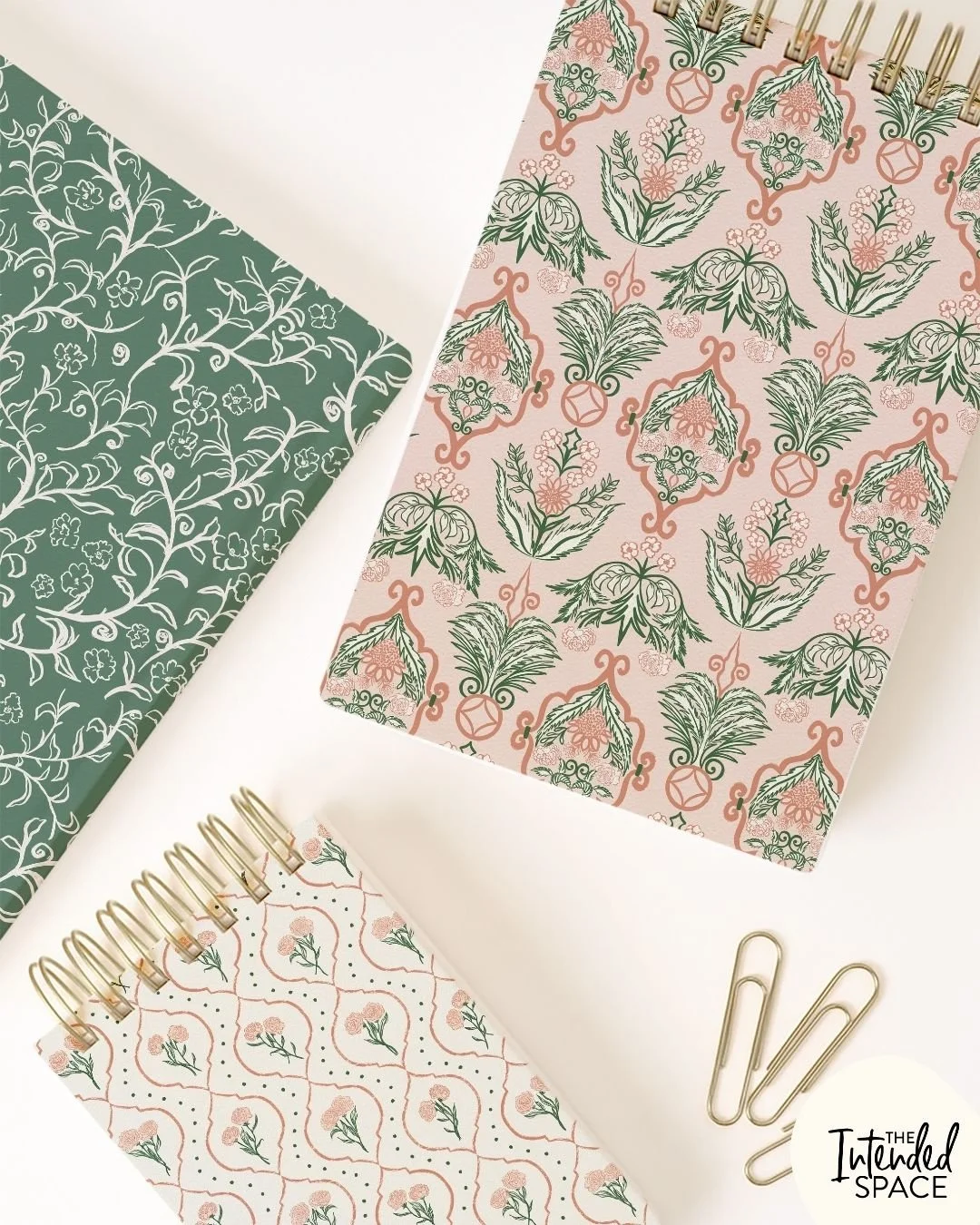 I love using mockups that showcase multiple designs from the same collection! It really helps to make the collection more cohesive when designing as well as showing the clients how well they look together on shelves! Any notebook and stationery brand