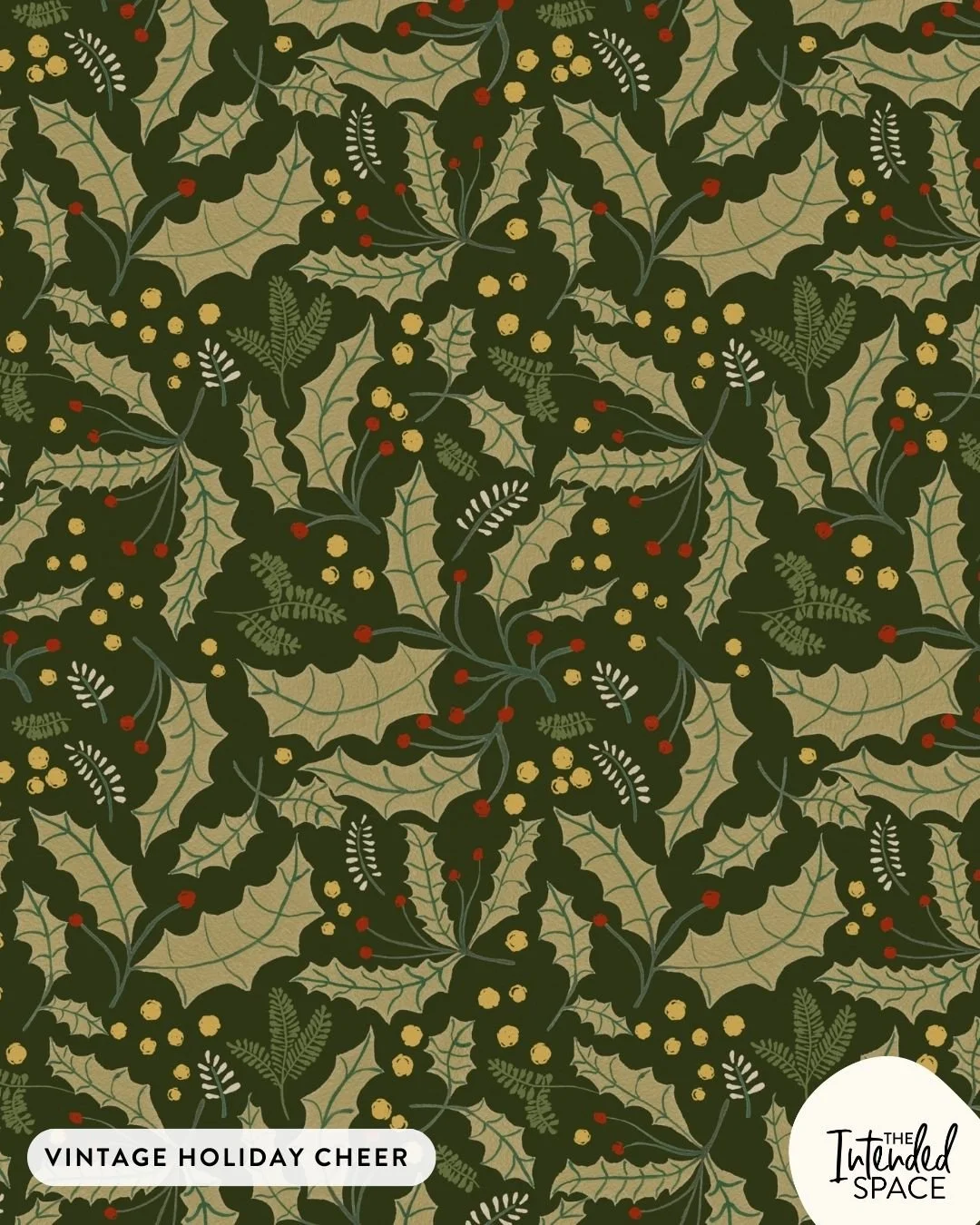 A few posts ago I showed the painting process of these Christmas jolly leaves using gouache! So here is the seamless pattern! 🎄 I had fun turning and flipping the motifs, played with my pre-selected collection palette and had so much fun (and spent 
