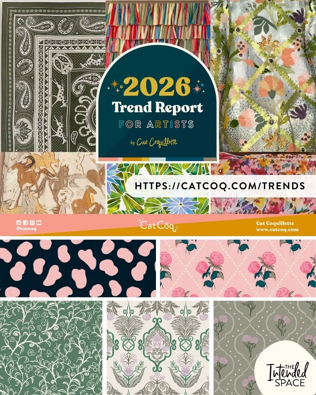 ✨ Happy 2026! ✨⁣
⁣
If you read my 2025 Art vs. Artist post, my 2025 ended with a dream feature in CatCoq 2026 Trend Report! ⁣
⁣
I still remember 3 years ago when I first learnt about what surface pattern design is, CatCoq's Trend Forecasting Skillsha