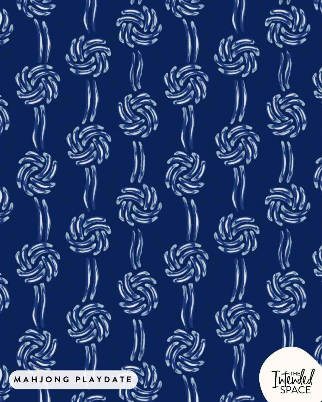 Here&rsquo;s another Chinese knot design from my mahjong surface design collection. I&rsquo;ve created it in a blue colorway to elevate the look, and also in gold for a richer alternative. I feel both versions complement my hero illustrations in thei