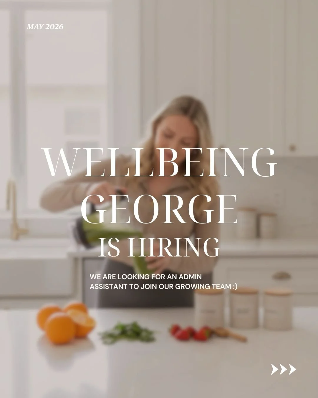 We&rsquo;re hiring 🤍 SHARE with someone you think would be perfect for this role! 
Wellbeing George is looking for someone organised and self-motivated to join our team growing team!
This role would suit someone who loves the health and wellness spa