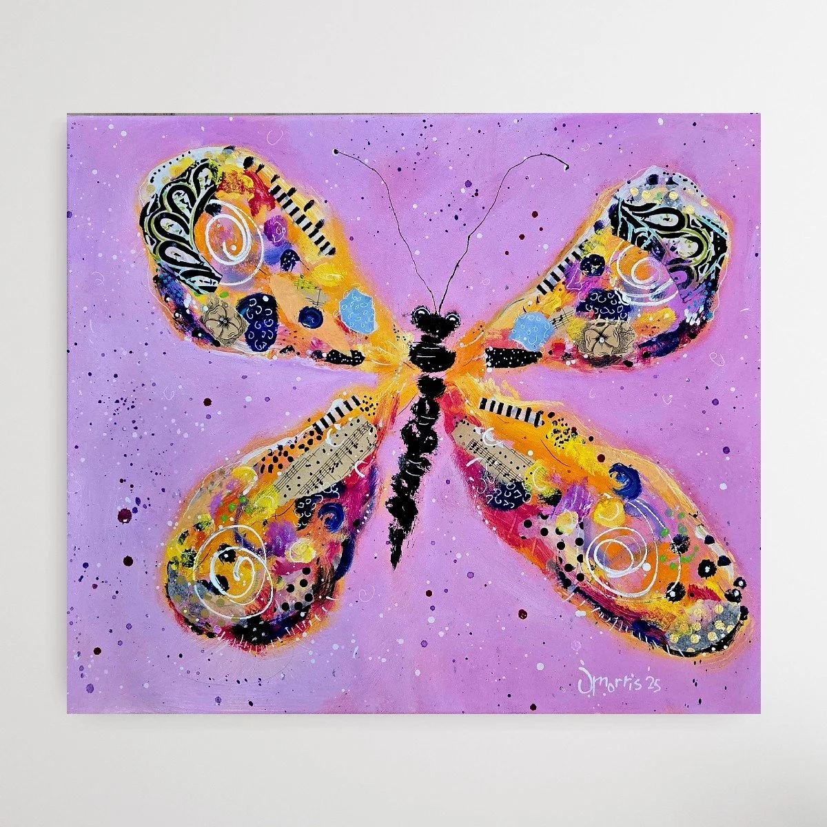 Happy Hour...  Acrylic and Collage on Canvas, 20 x 24 in