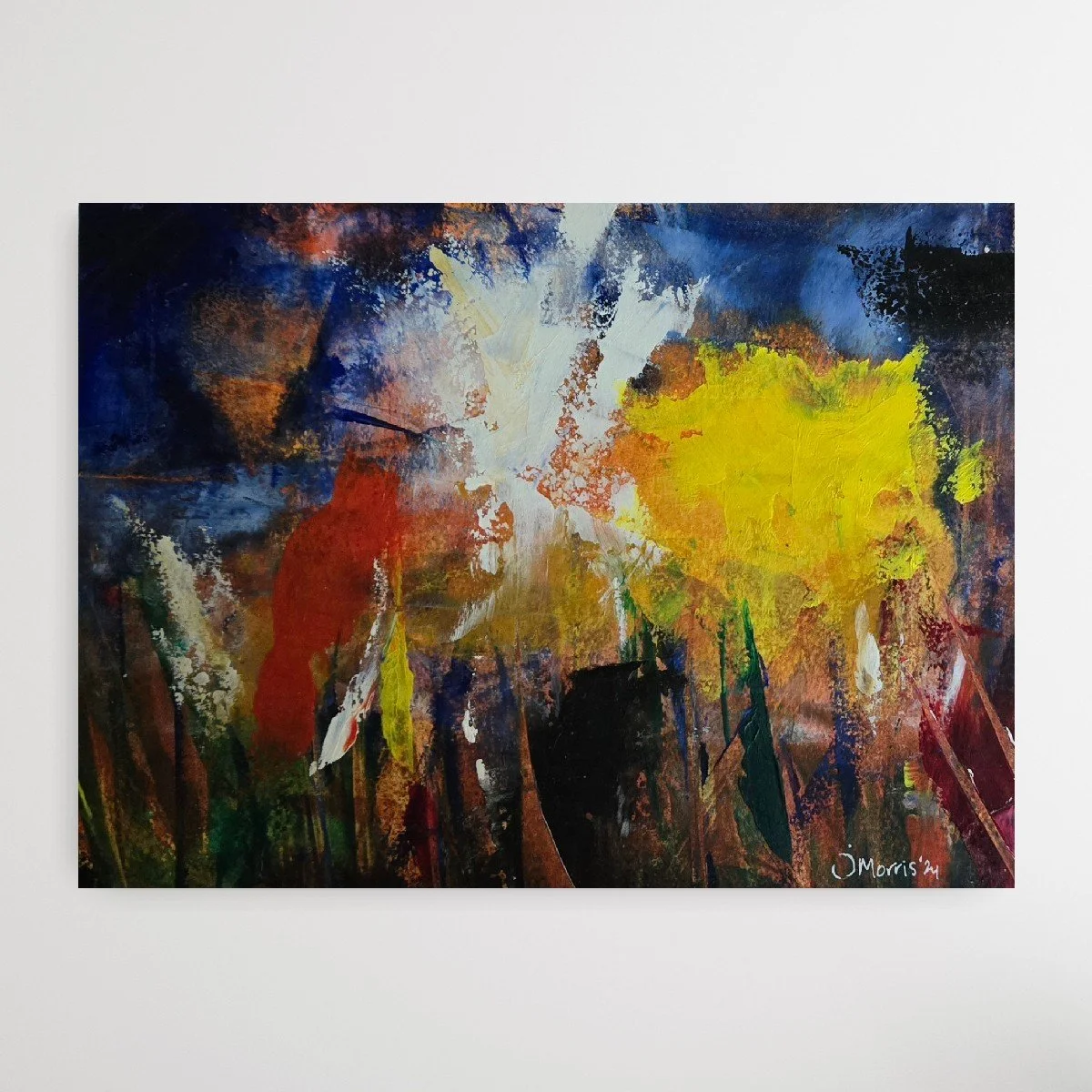 Hocus Pocus... Oil and Wax on Paper, Matted to 12 x 16