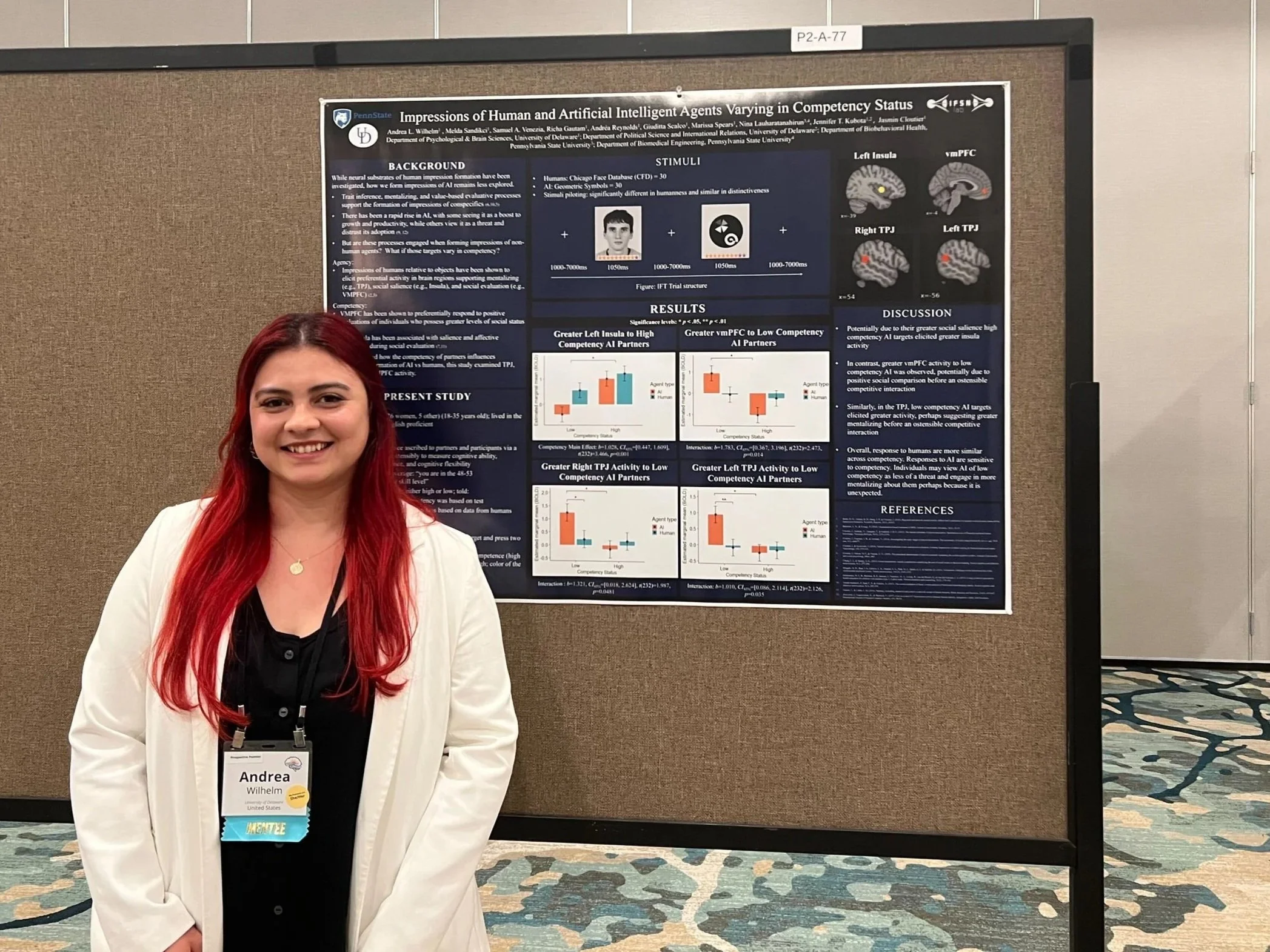 Andrea Wilhelm presenting her poster at SANS