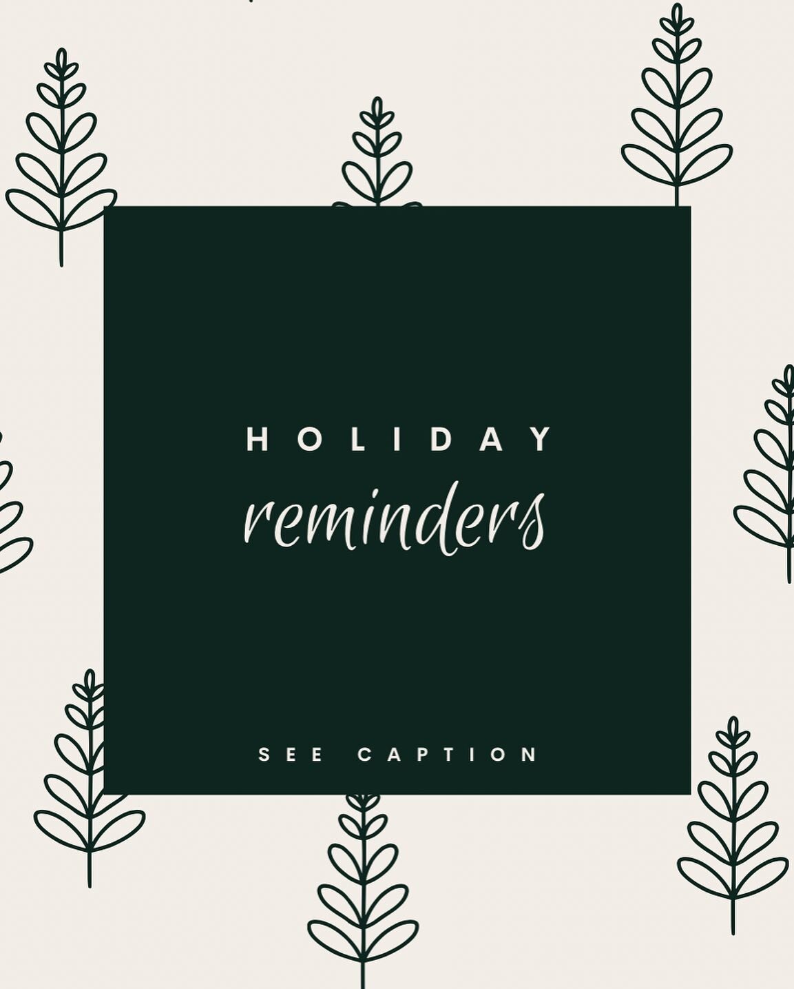 A few simple reminders for everyone as we head into holiday season:

✨IT'S OKAY IF THE HOLIDAYS ARE NOT A HAPPY TIME FOR YOU

✨YOU ARE ALLOWED TO HAVE PHYSICAL AND EMOTIONAL BOUNDARIES WITH FAMILY

✨YOUR VALUE HAS NOTHING TO DO WITH HOW YOUR CLOTHES 