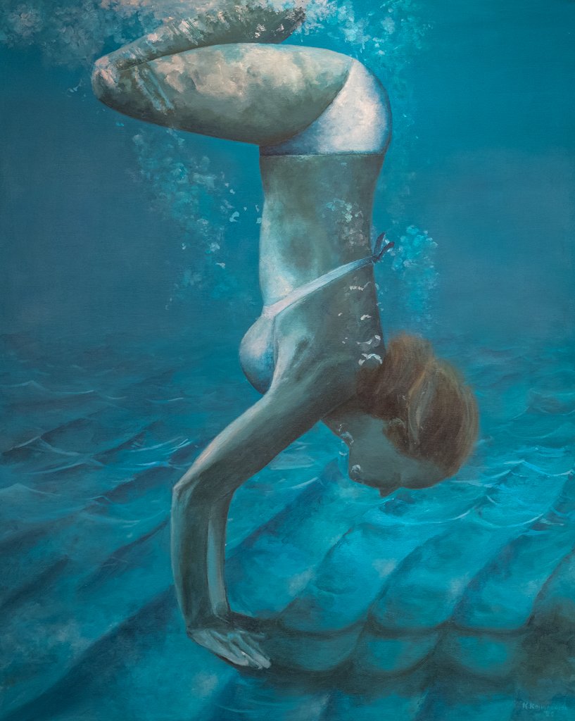 Balance (2020), acrylics on canvas, 100Χ80 cm