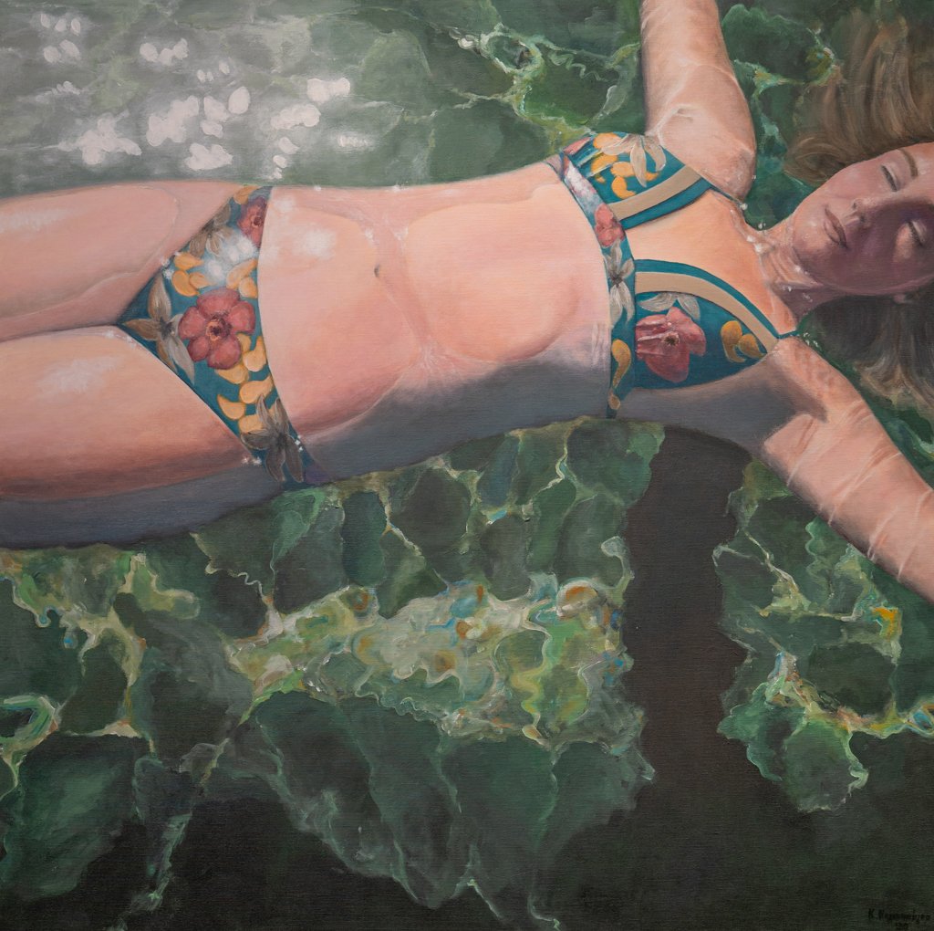 Bliss (2020), acrylics on canvas, 90X90 cm