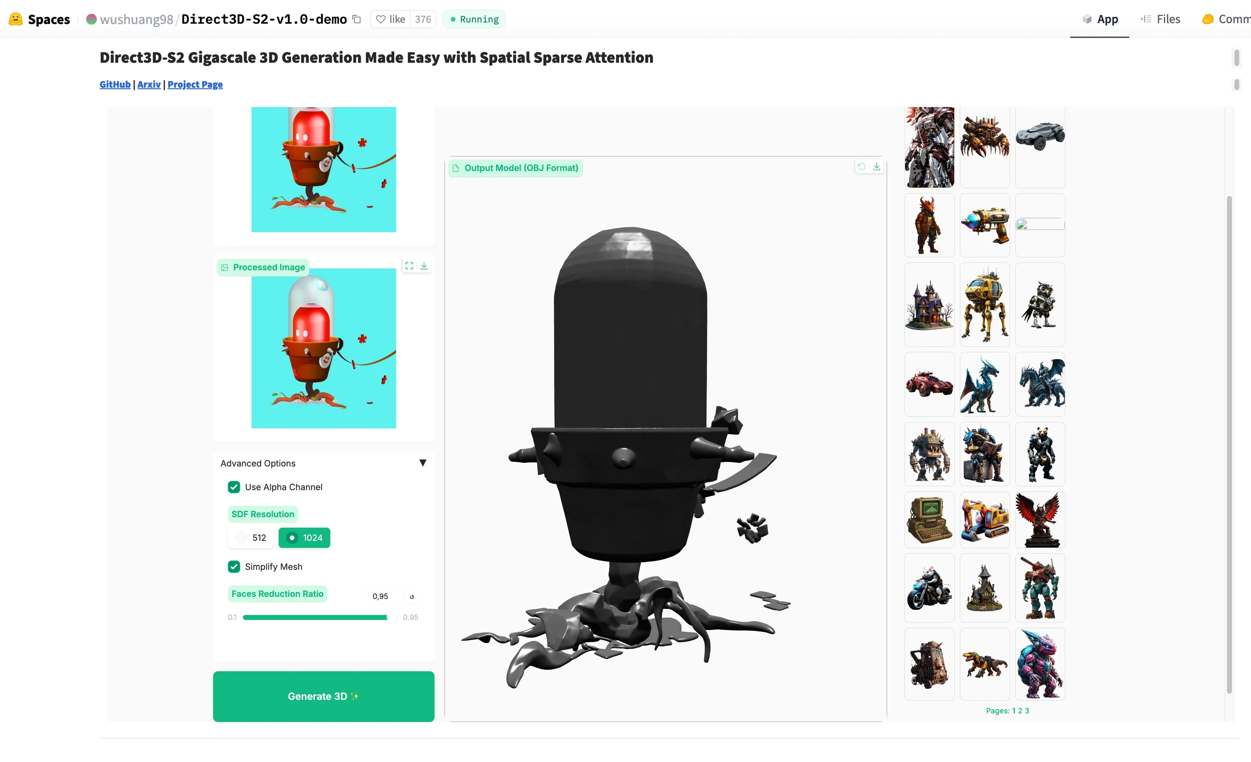Testlauf in Direct 3D SD