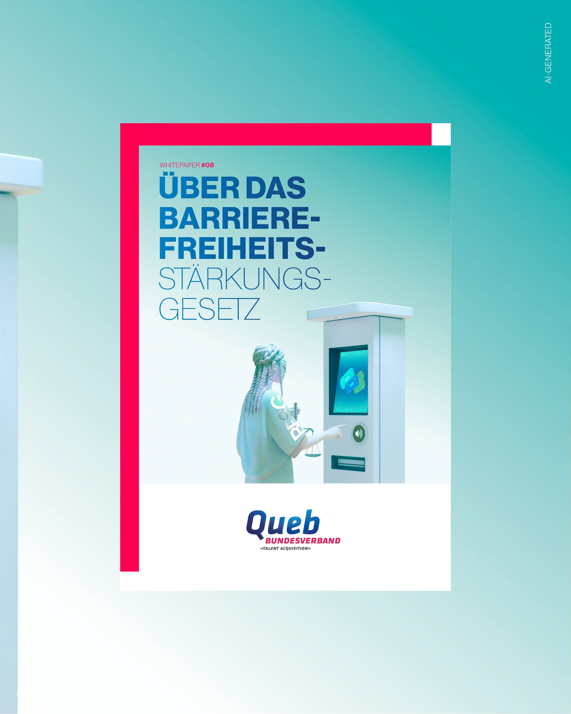 Der Titel des Queb Whitepapers zum Thema BFGS mit der in KI generierten udn in Photoshop finalisierten Justitia