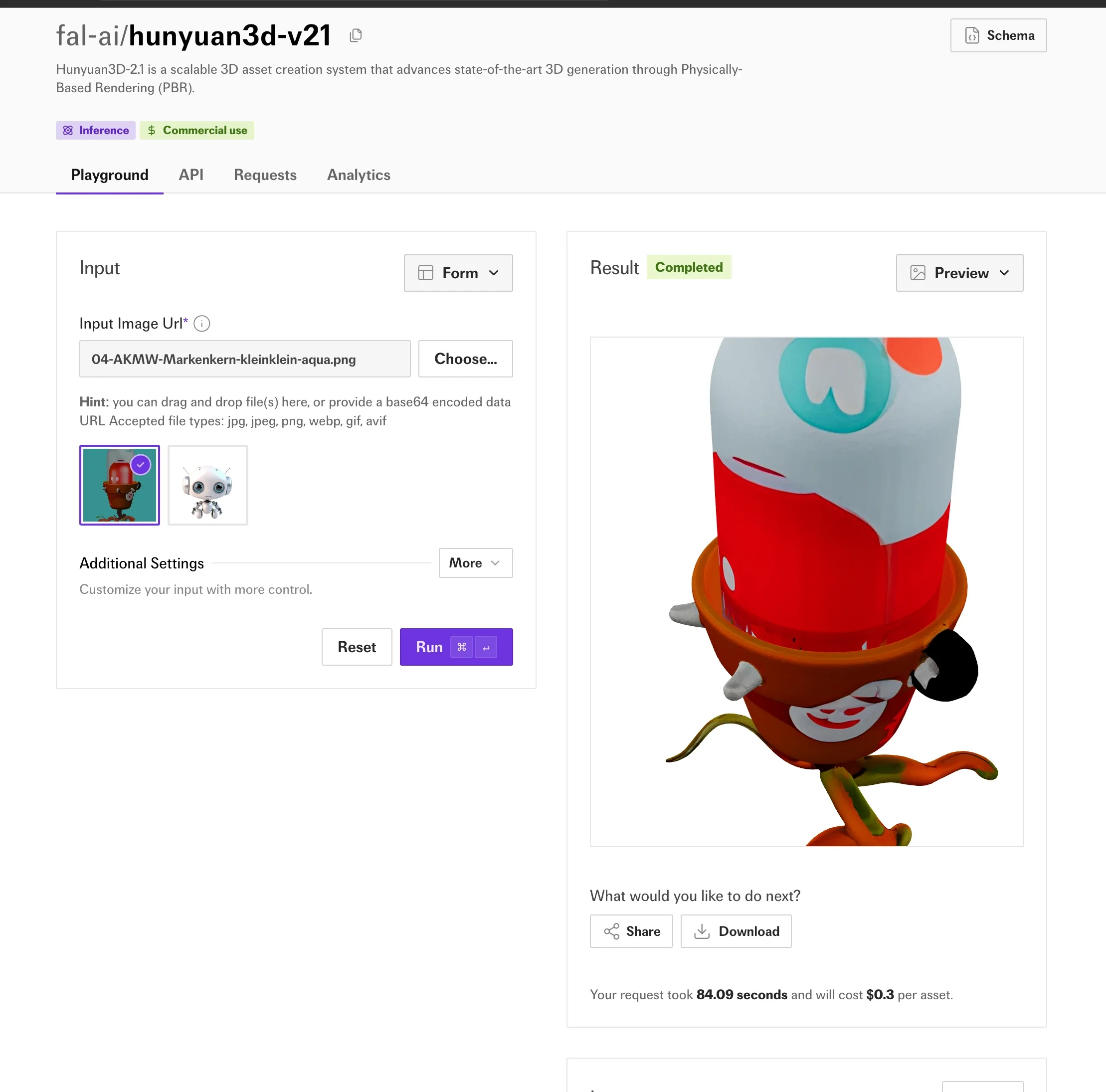 Testlauf in Hunyuan-3D-2.1
