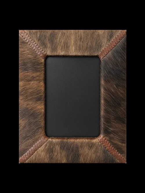 Brown Texas rawhide picture frame from The Frame Gallery gift store
