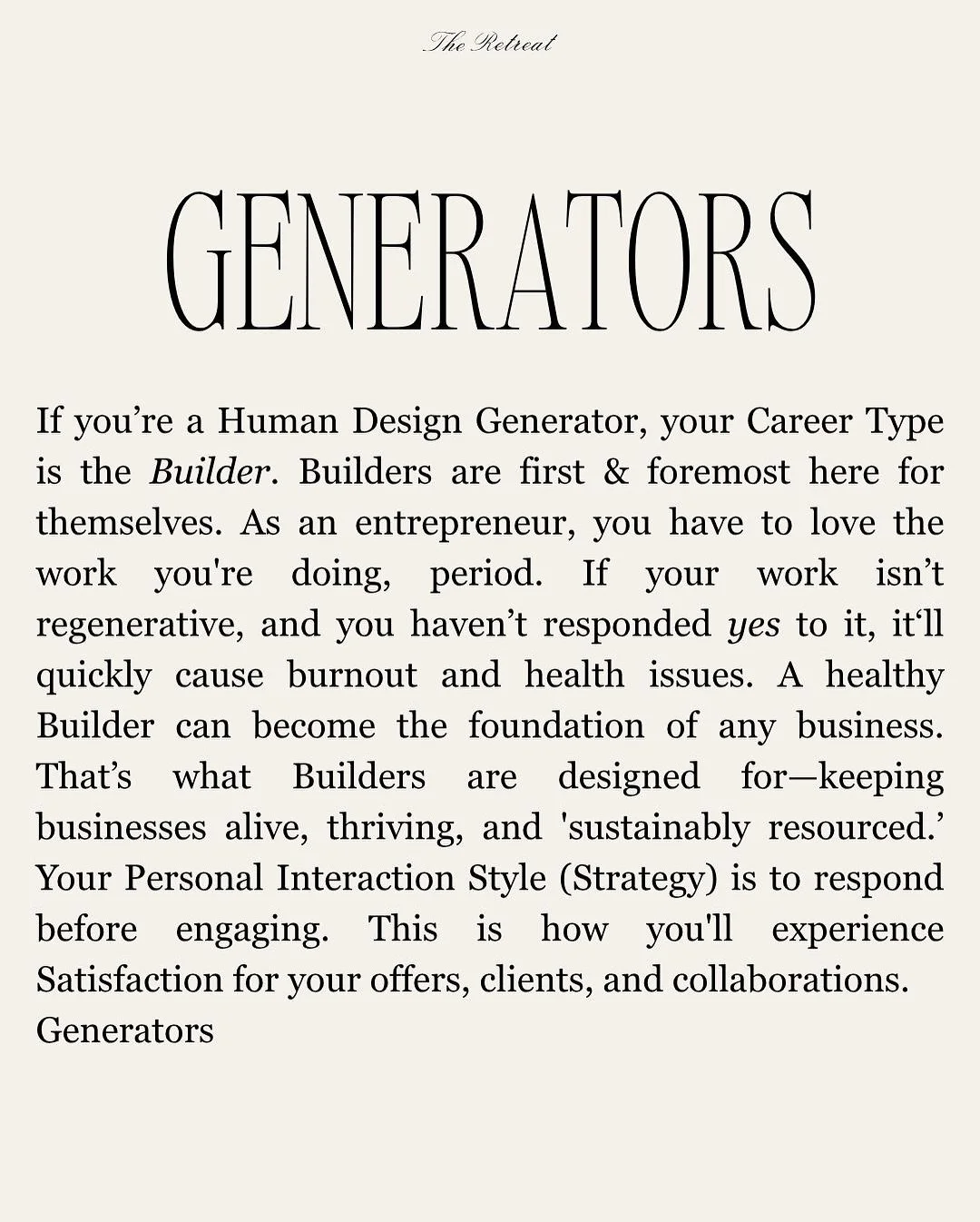 CAREER TYPES 🗞️ In issue No. 7 we asked @jasminennenna of Erah Society to break down each Human Design type and share how they approach business. 

Her full print interview is now available digitally at the link in our bio 💌