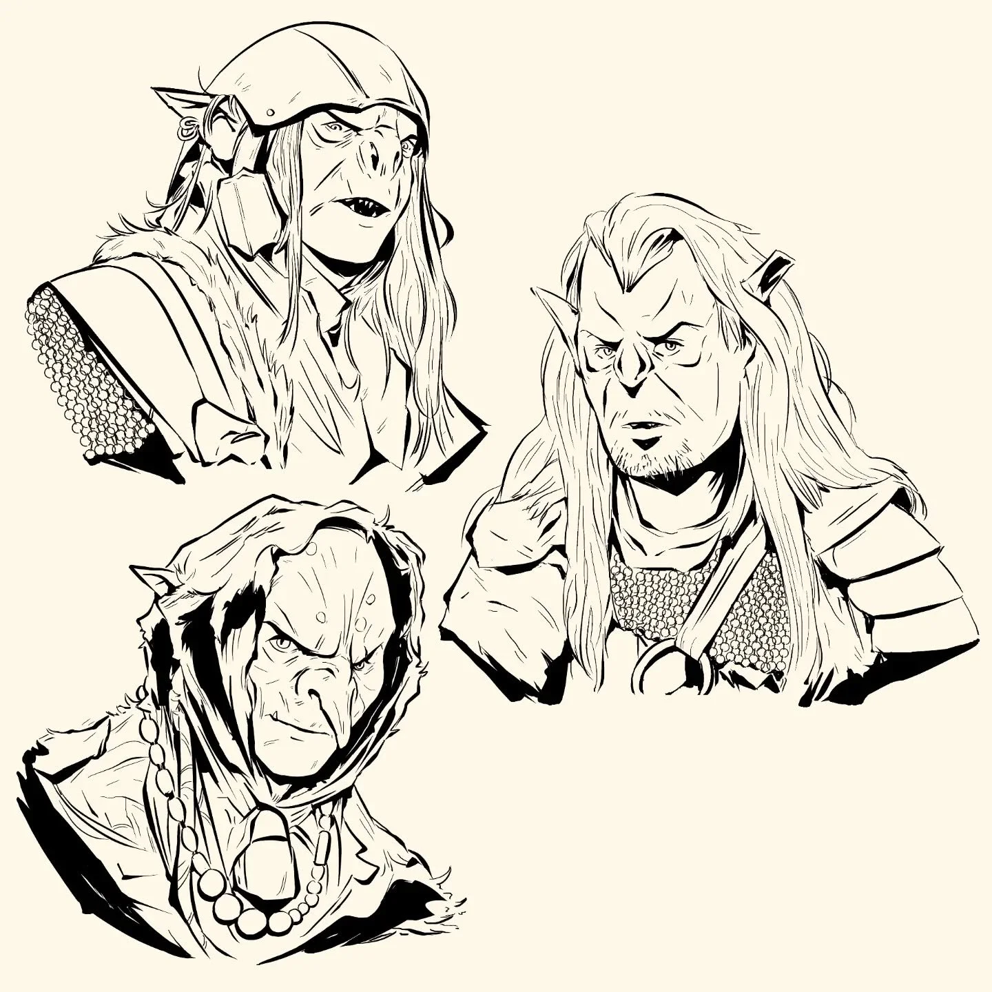 More portraits from @burz_rujatlat ! Slowed down a bit due to other projects but it's always nice to have this project going.

Individual portraits on next slides as usual.
.
.
.

#orcs #portraits #illustration #sketches #digitalart #doodle