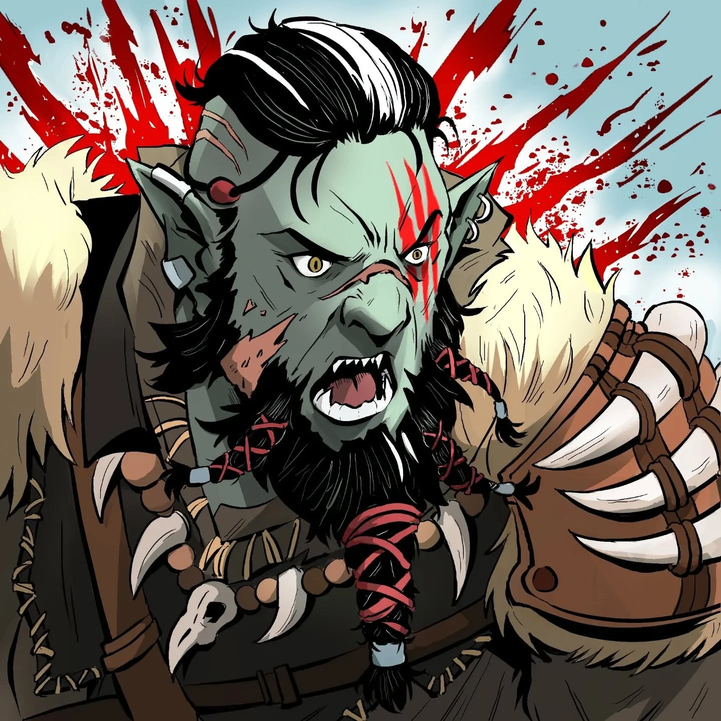 A bit different than the usual post. Been playing around with the Youngblood orc named Tor'guz here and figuring out some design and identity as well. He's definitely not having a good time by the looks of it. Glad how he's turning out and hopefully 